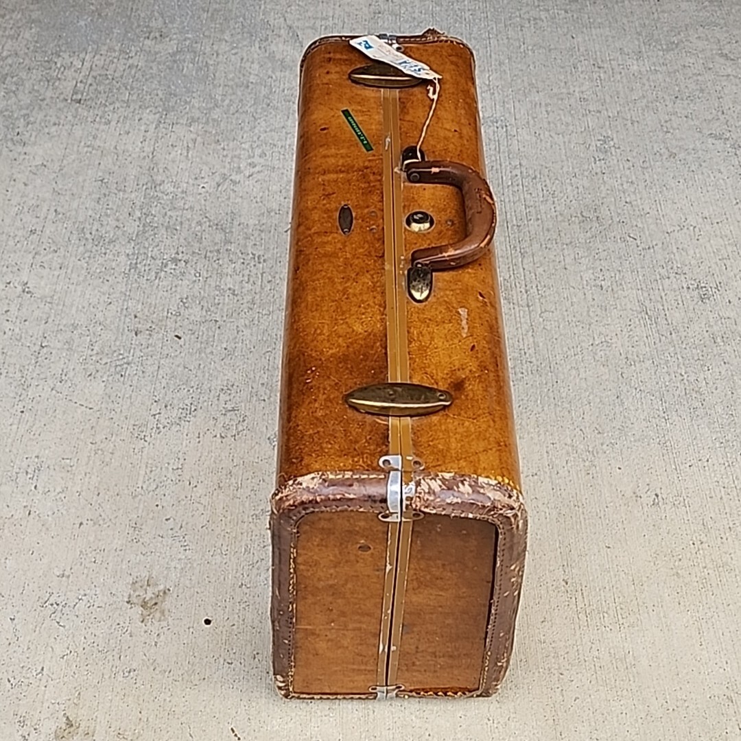 Vtg Samsonite Shwayder Tan Makeup Vanity Streamline Luggage hard Case No KEY