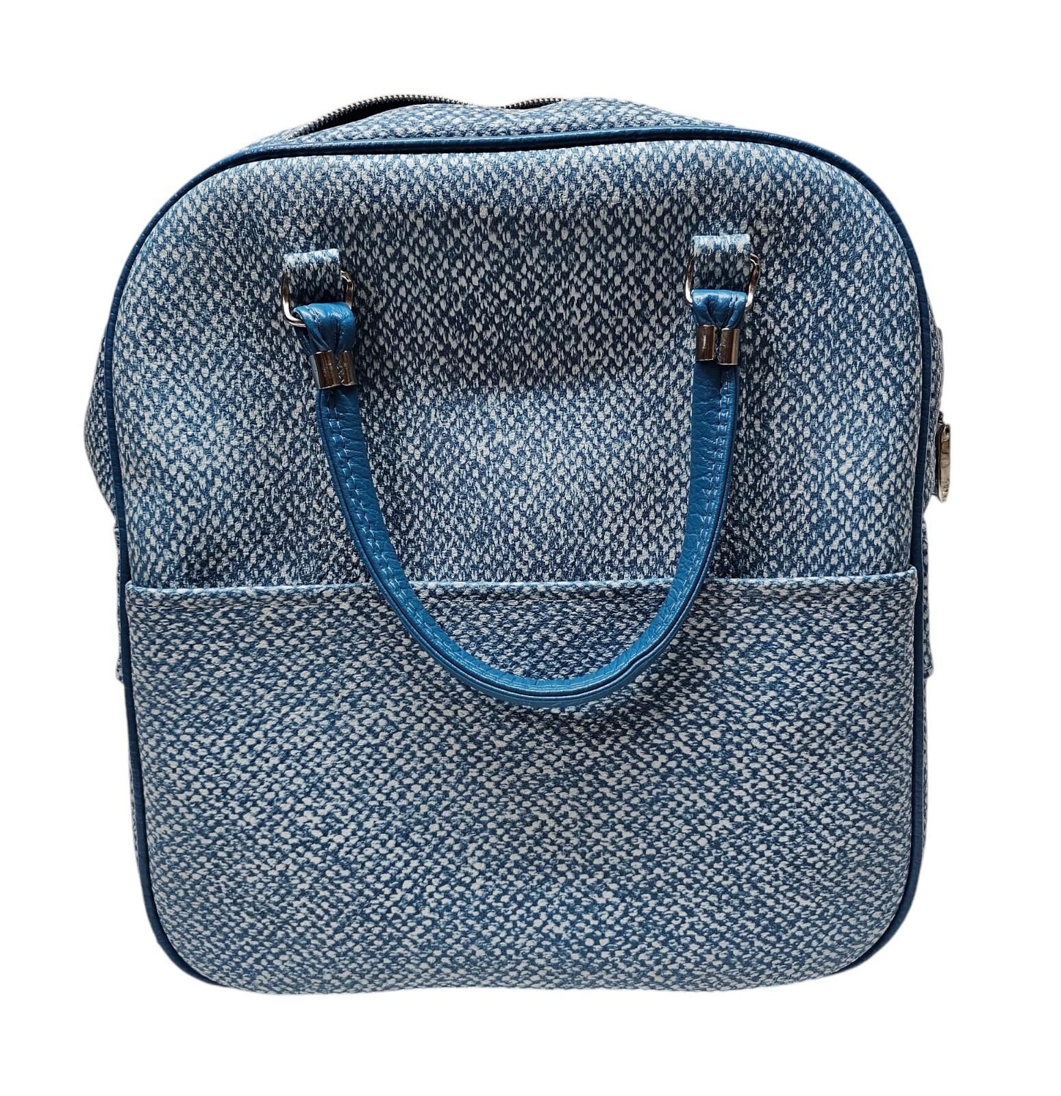 Lady Baltimore Vintage Carry On Bag Luggage Blue Leather Travel Bag With Key