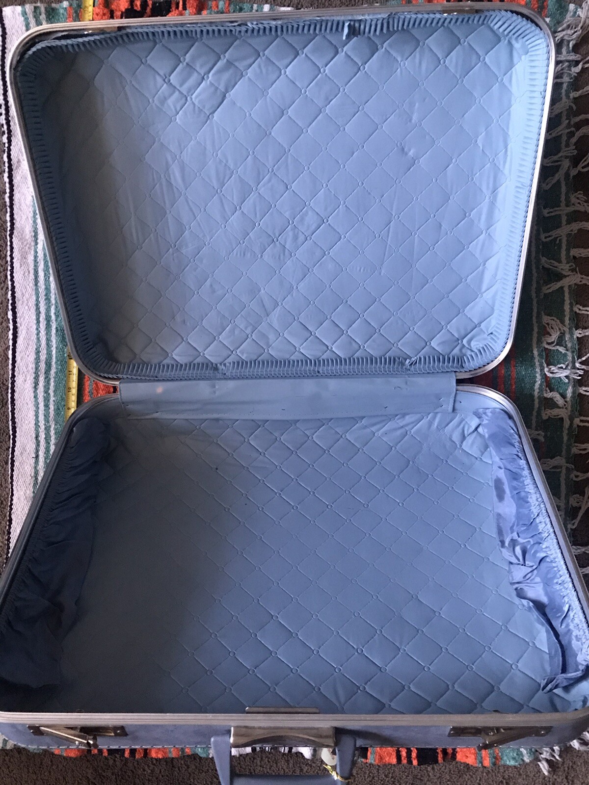Vintage Blue Lockable Hard Suitcase