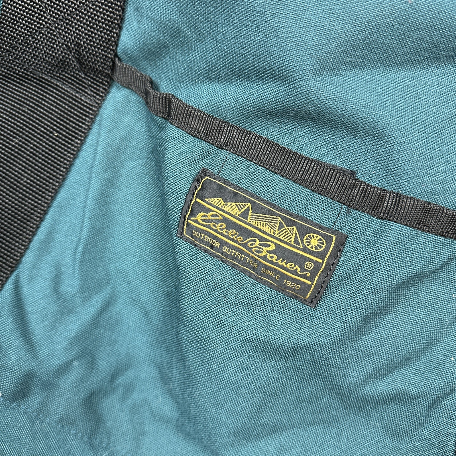 Vintage Eddie Bauer Duffel Bag Hunter Green 90s Shoulder 29″ L x 12″ H x 12″ W