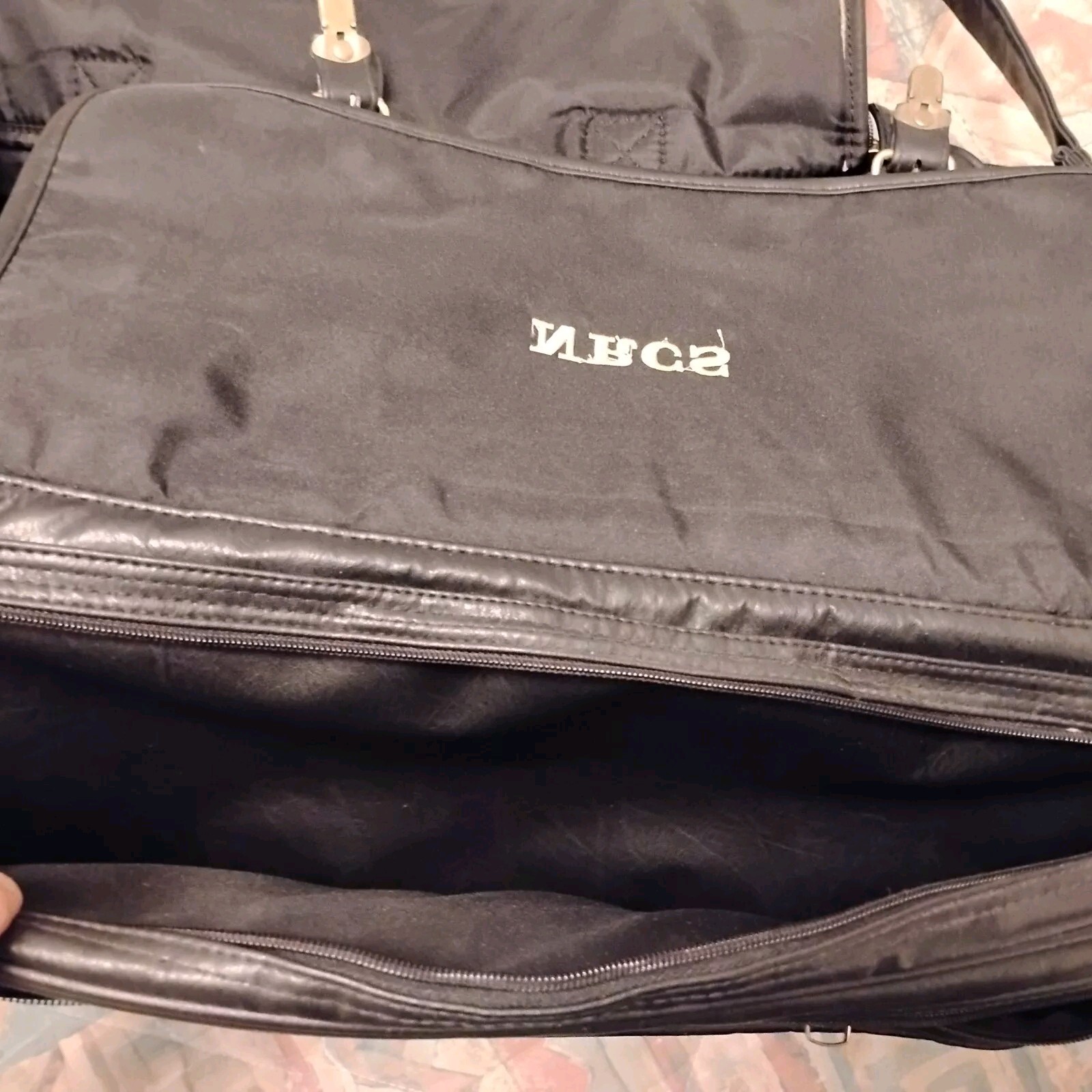NRCS Embroidered Black Leather Soft Luggage Style #8106 ASI 70649 24″X 13″X12″