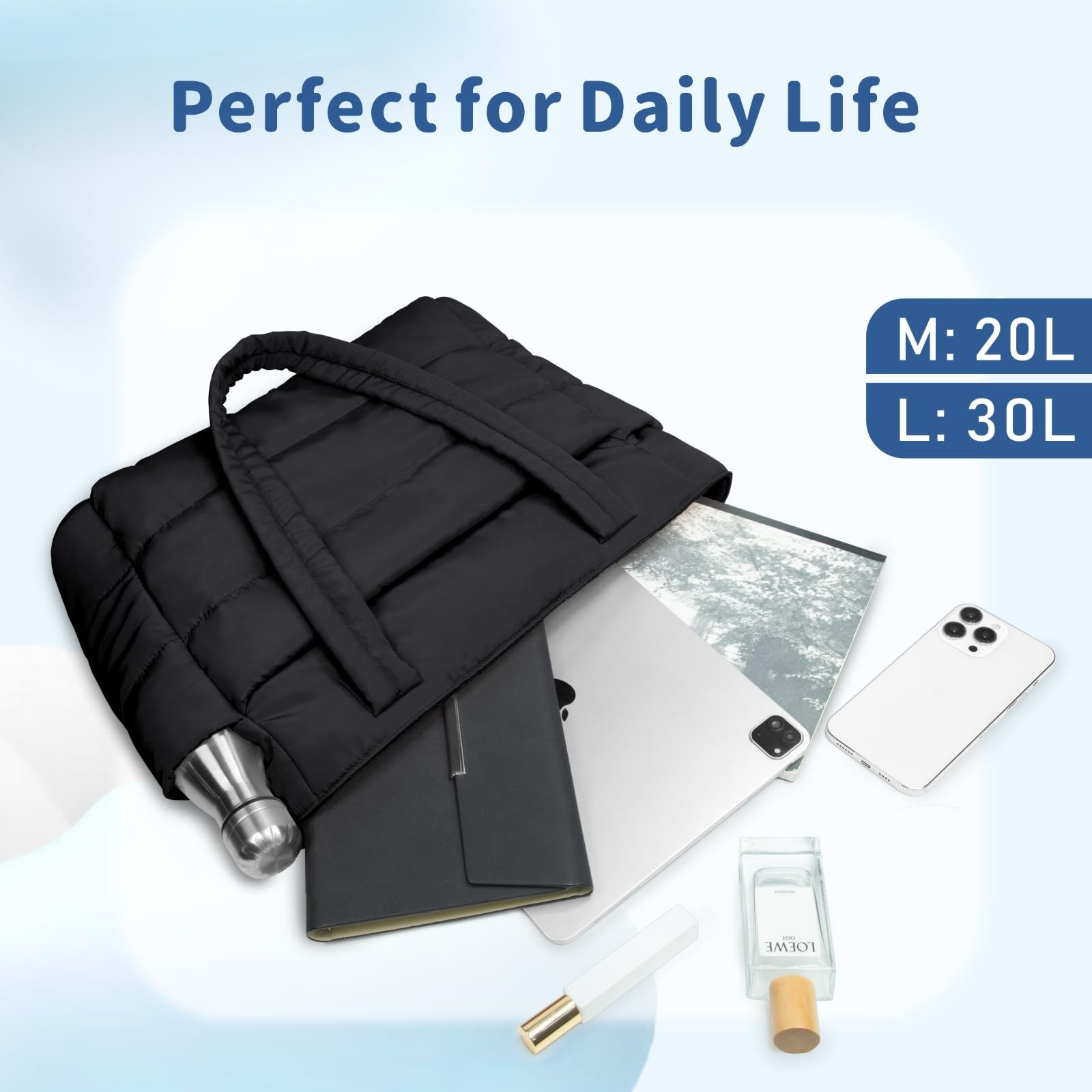 Topdesign Puffer Tote Bag For Women Lightweight Puffy Handbag Compartments