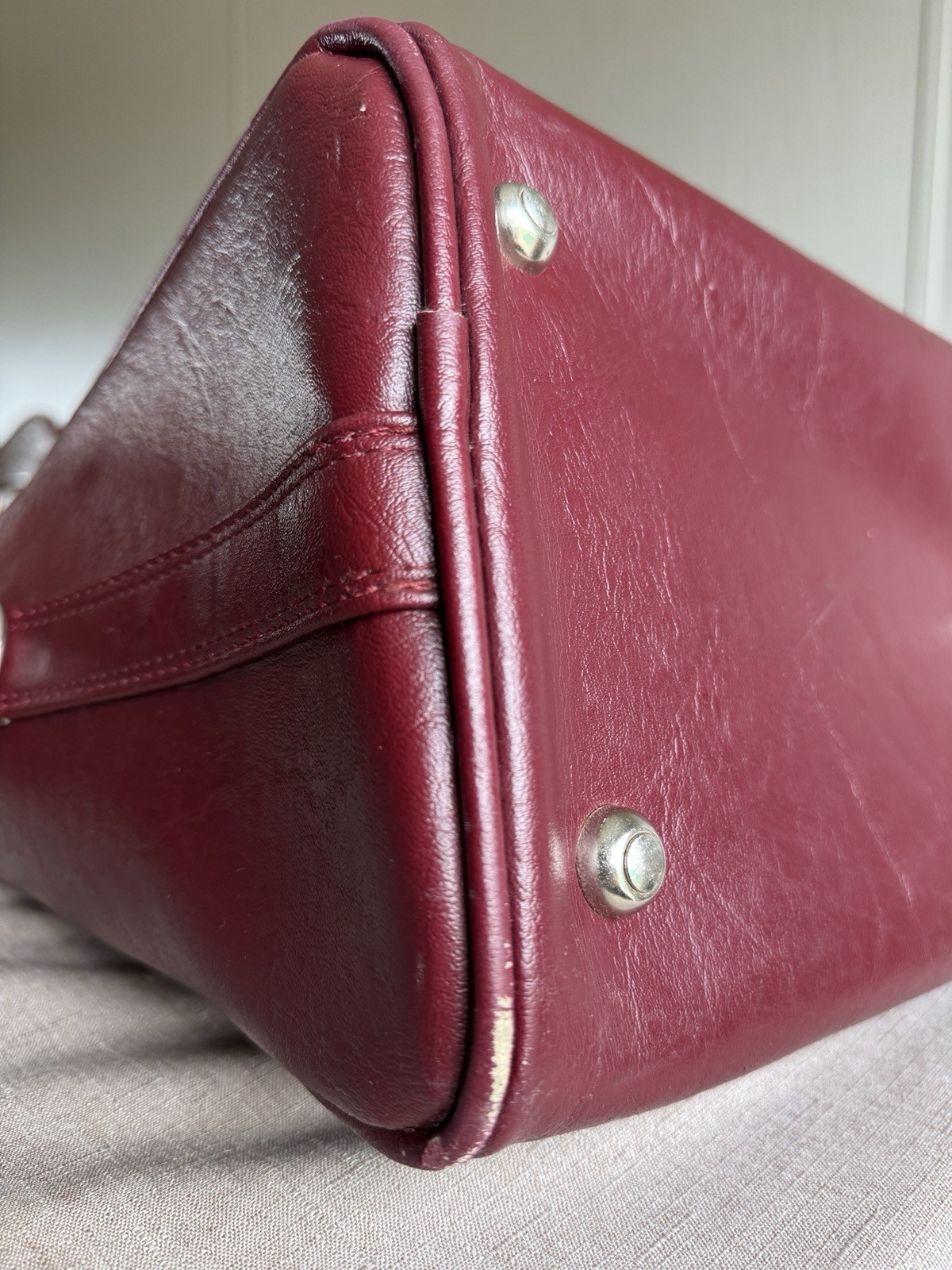 Vintage Samsonite Sears Travel Master Travel Luggage Shoulder Bag Burgundy