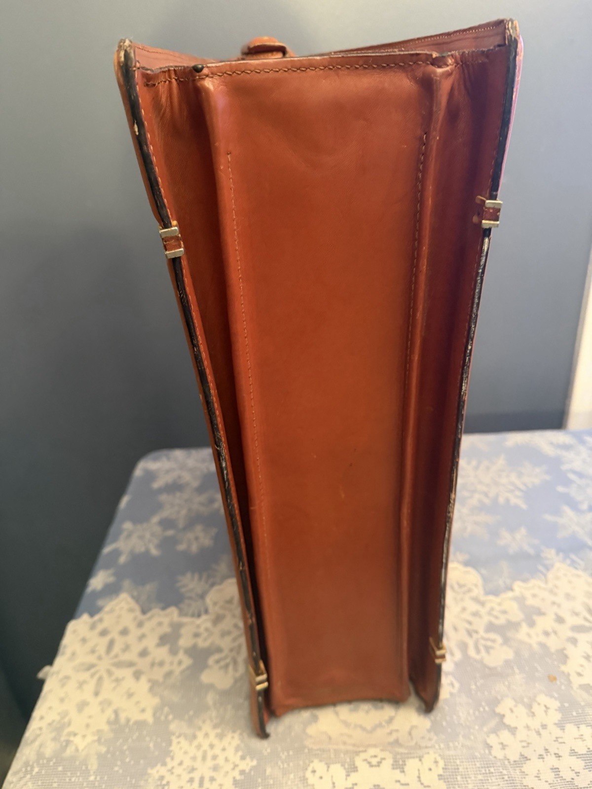 VTG Crouch & Fitzgerald Made In Italy By Briefcase Brown Leather Luggage