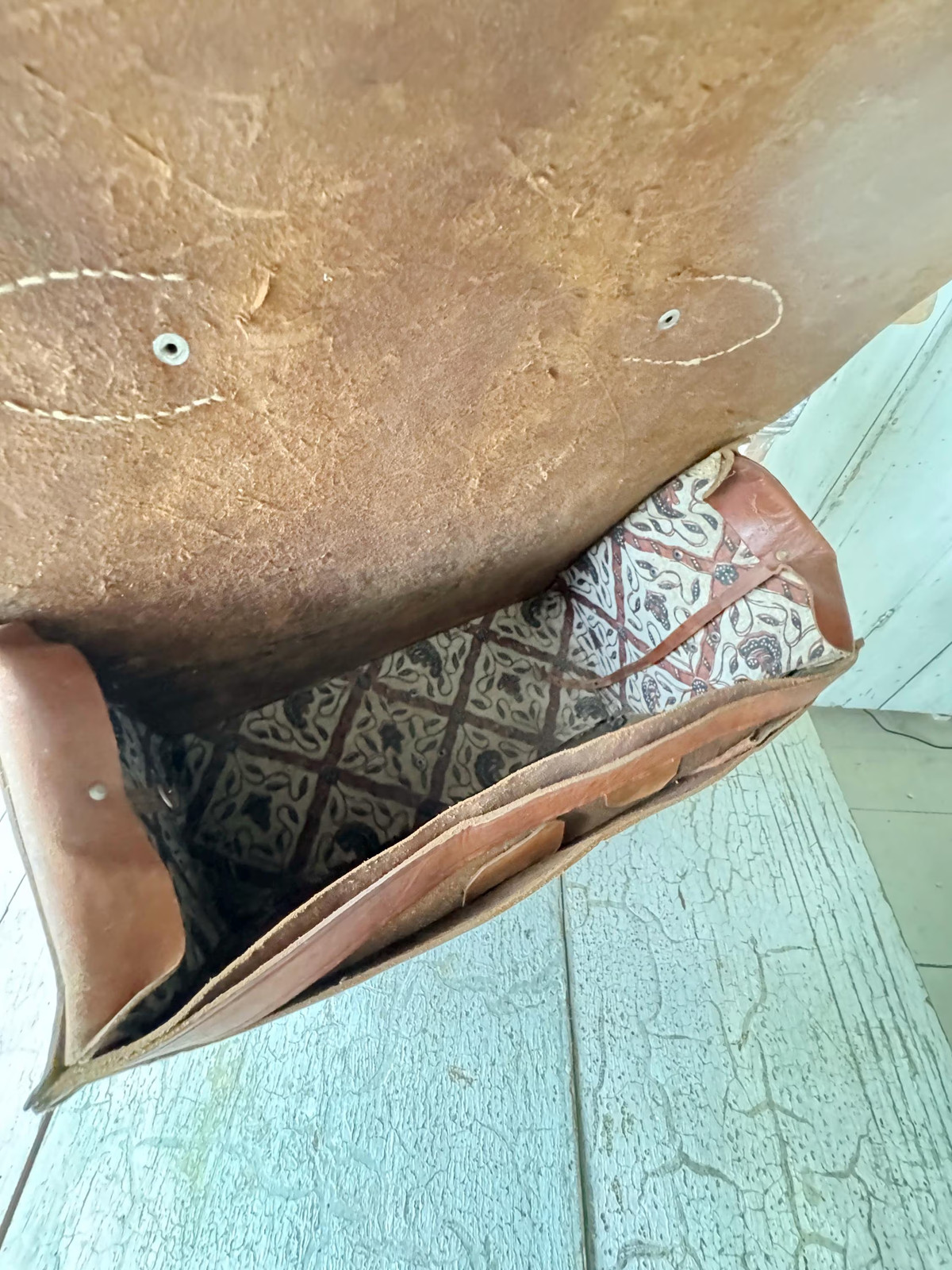 1930’s Vintage Leather Satchel Briefcase Brown Patina Leather School Bag Shabby