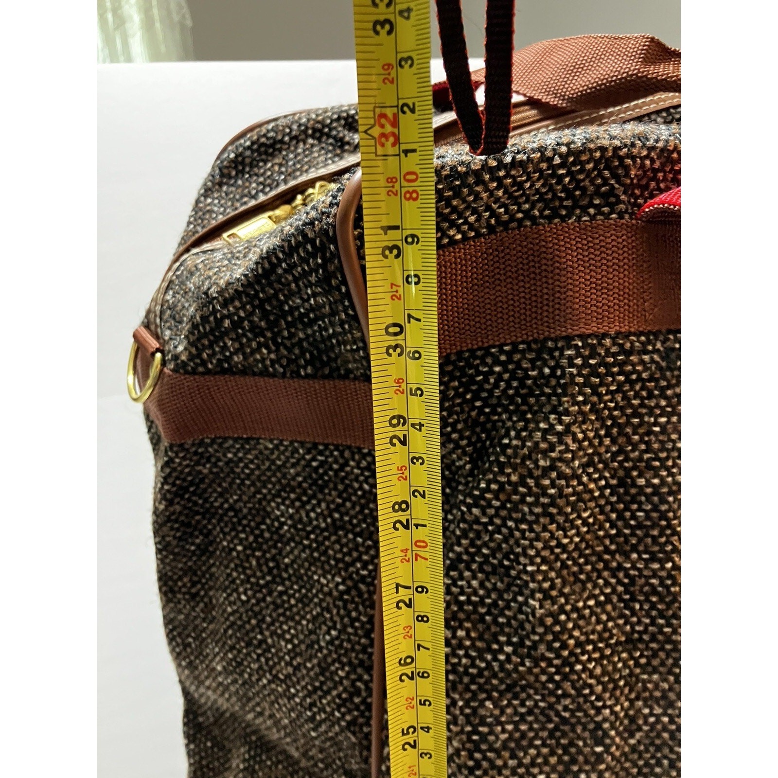Jaguar Expandable Luggage Rolling Brown Tweed New with Tags Vintage JC Penney