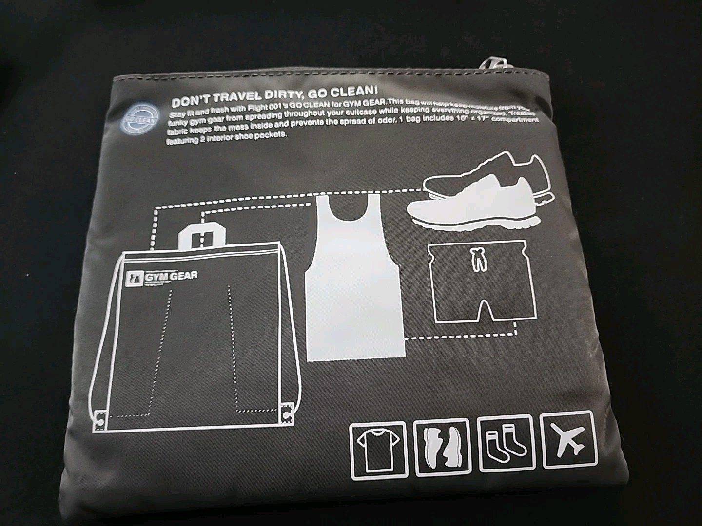 Flight 001 Gym Gear Travel Bag Set gray NEW
