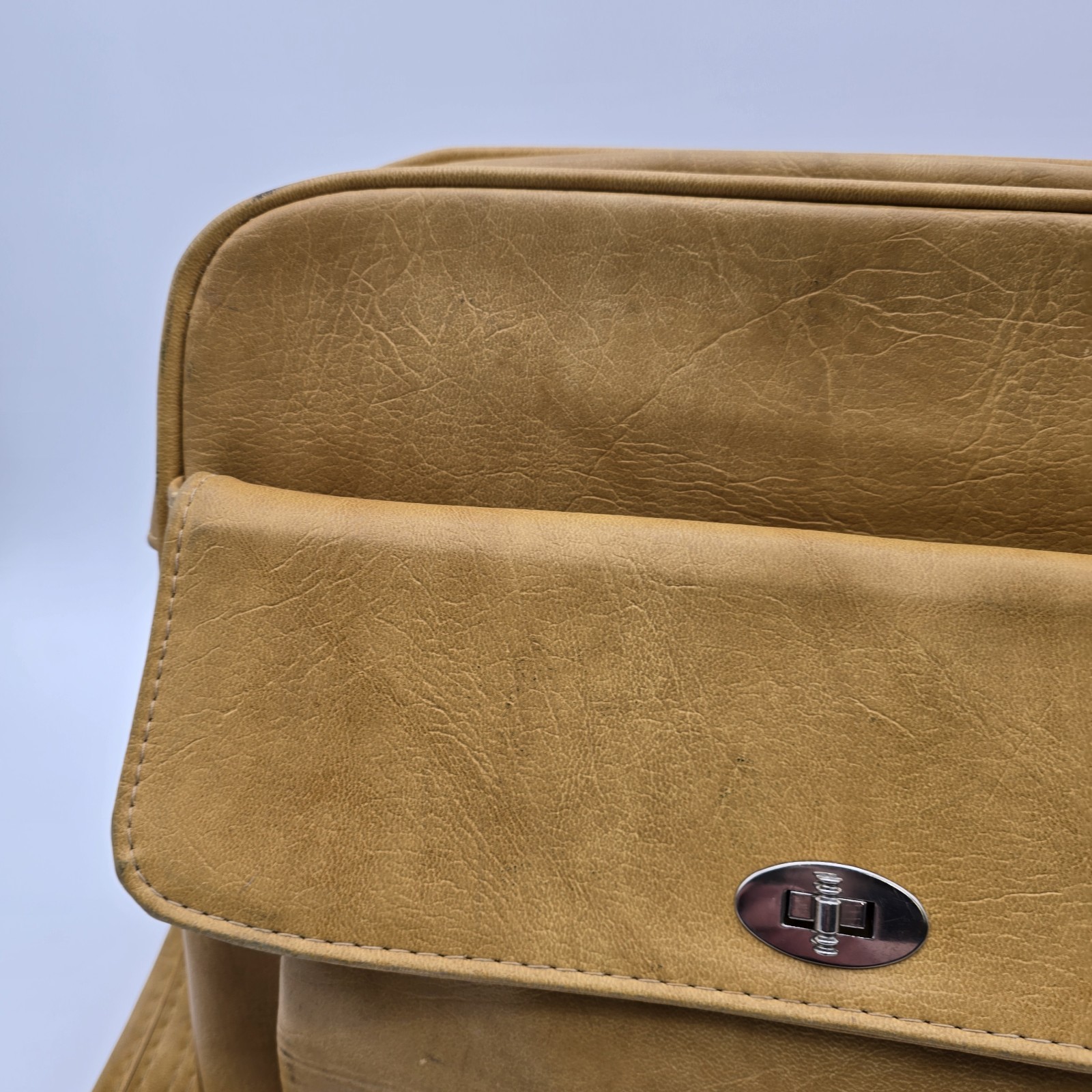 Vintage Leather Breifcase Mustard Yellow Carry On Messenger Bag Legal Samsonite