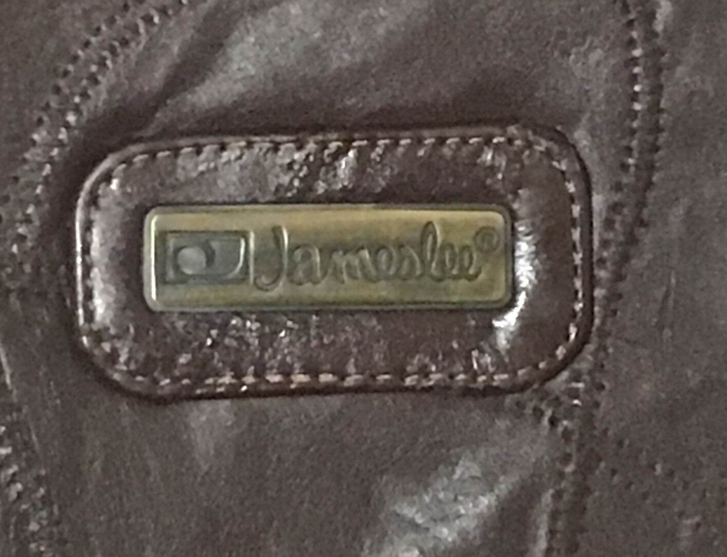 Vtg. Travel Tie Case Brown Leather 80s Jameslee Patchwork Design Hanging Hook