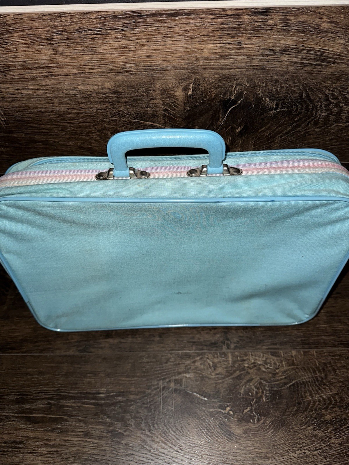 Vintage 1986 Care Bears Blue Suitcase Setting Sail For Grandmas Canvas 80s