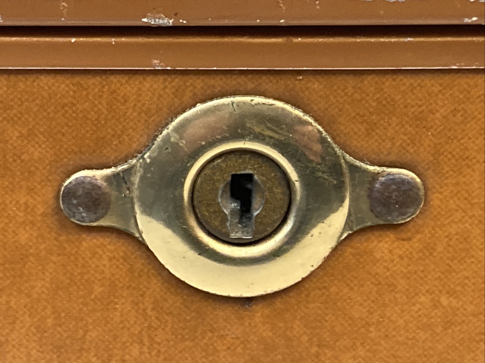 Vintage Samsonite Schwayder #4612 Brown Faux Leather Makeup Train Hard Case GUC