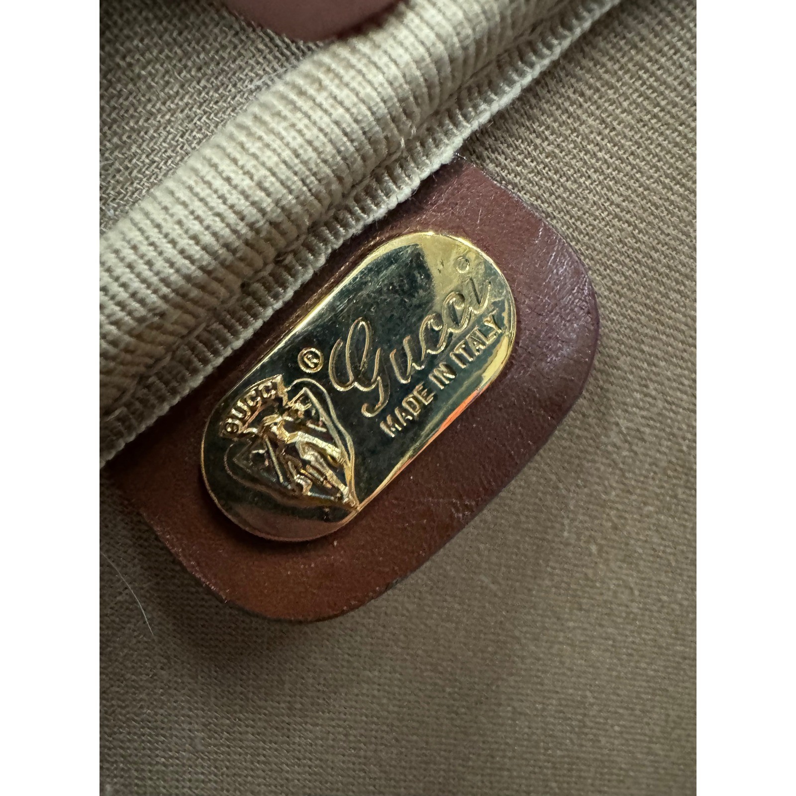 Gucci 1970’s Monogram Canvas Leather Trim Travel Luggage Set Vintage Authentic