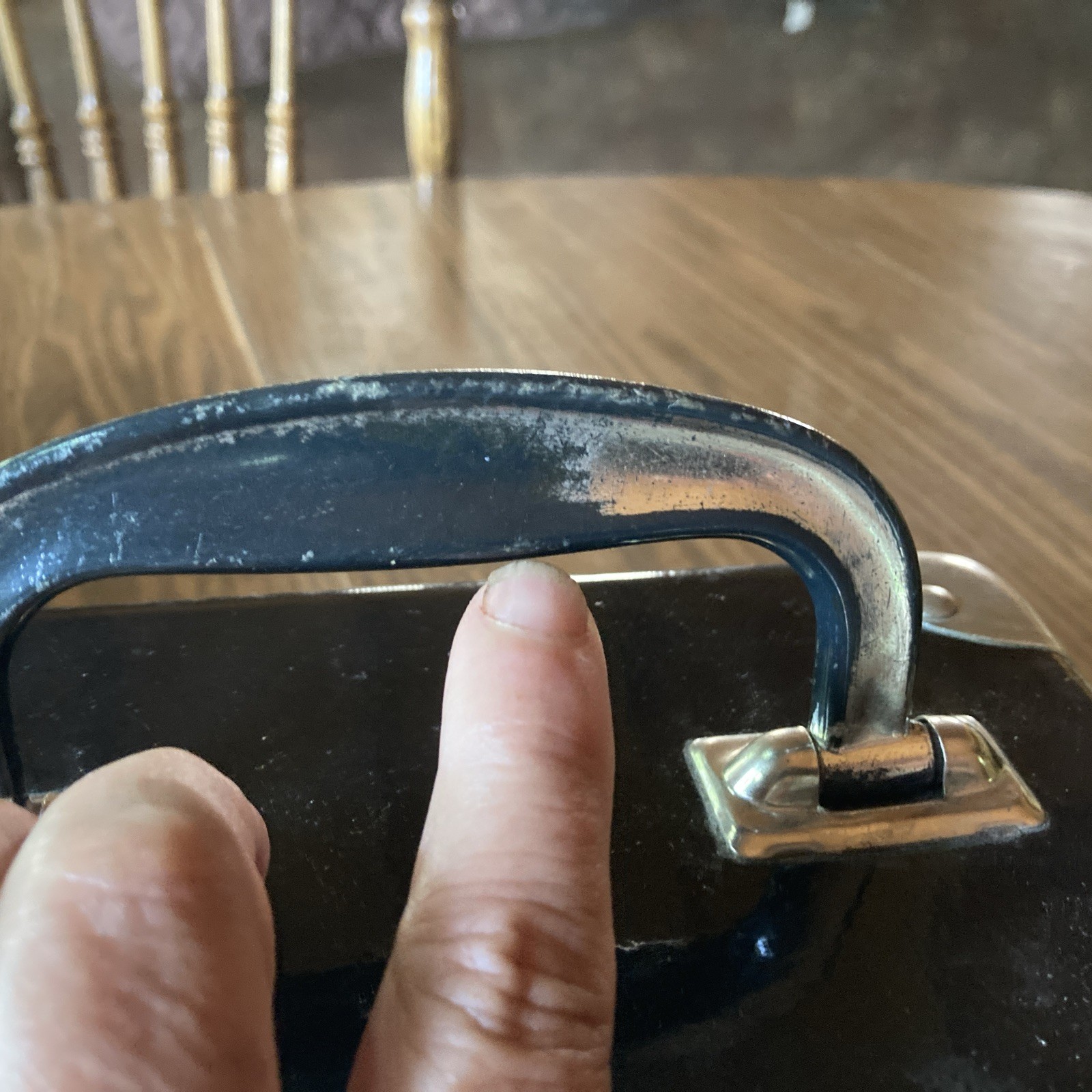 Vintage Hard Black Make Up/travel Case Made In Italy