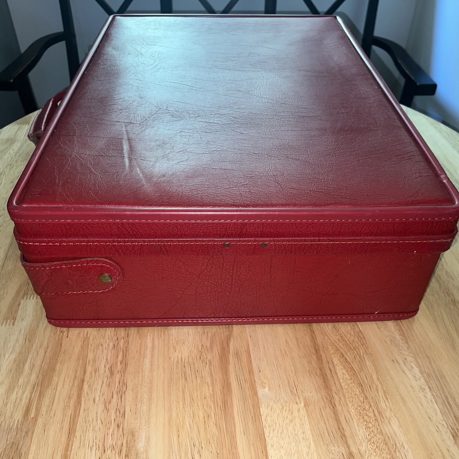 Vintage Hartmann Belting Leather-like Red Suitcase Set