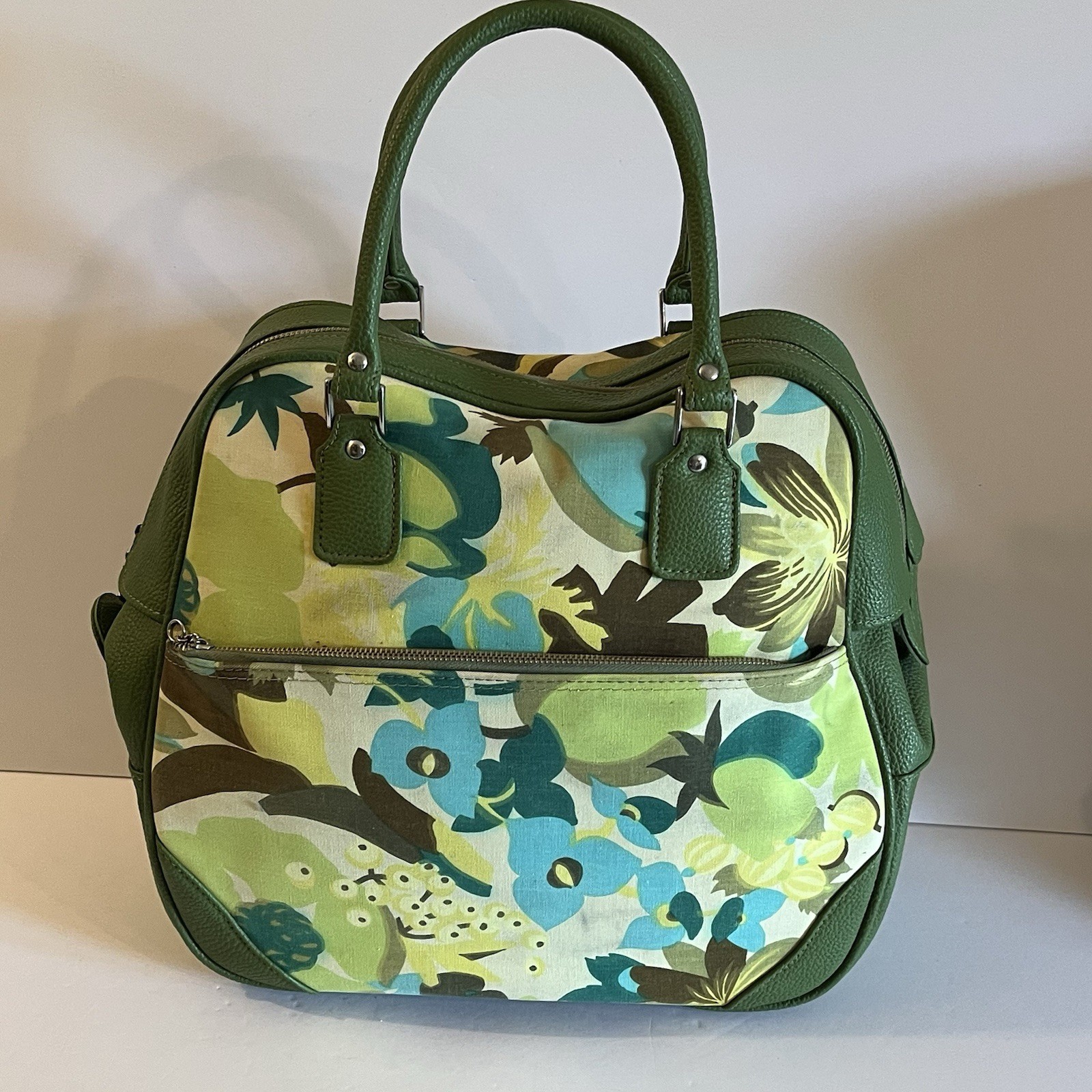 Vtg Samsonite Saturn Carry-On Travel Luggage Mod Flower Green Hippie Boho Retro