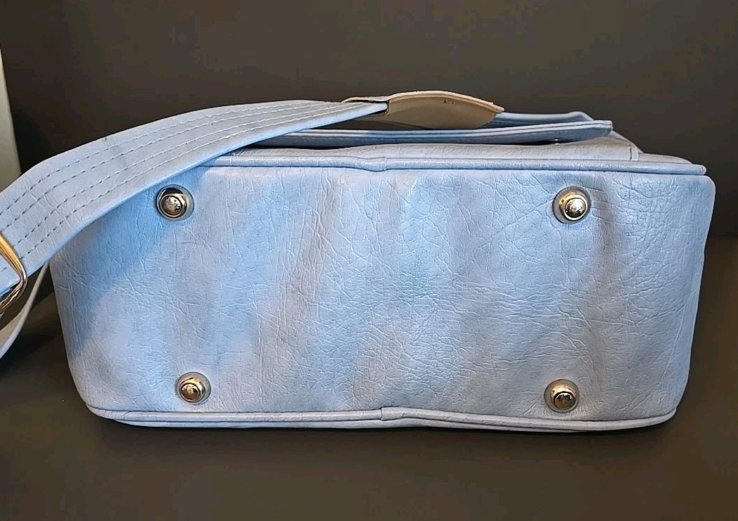 Vintage Samsonite Cordoba Carry On / Laptop Case Shoulder Travel Bag Light Blue