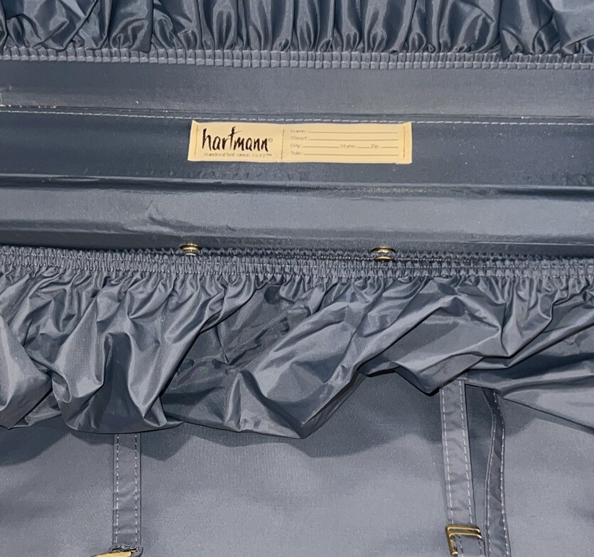Hartmann Luggage 1 Piece Tweed Leather Locking w Hidden Latches Suitcase Vintage