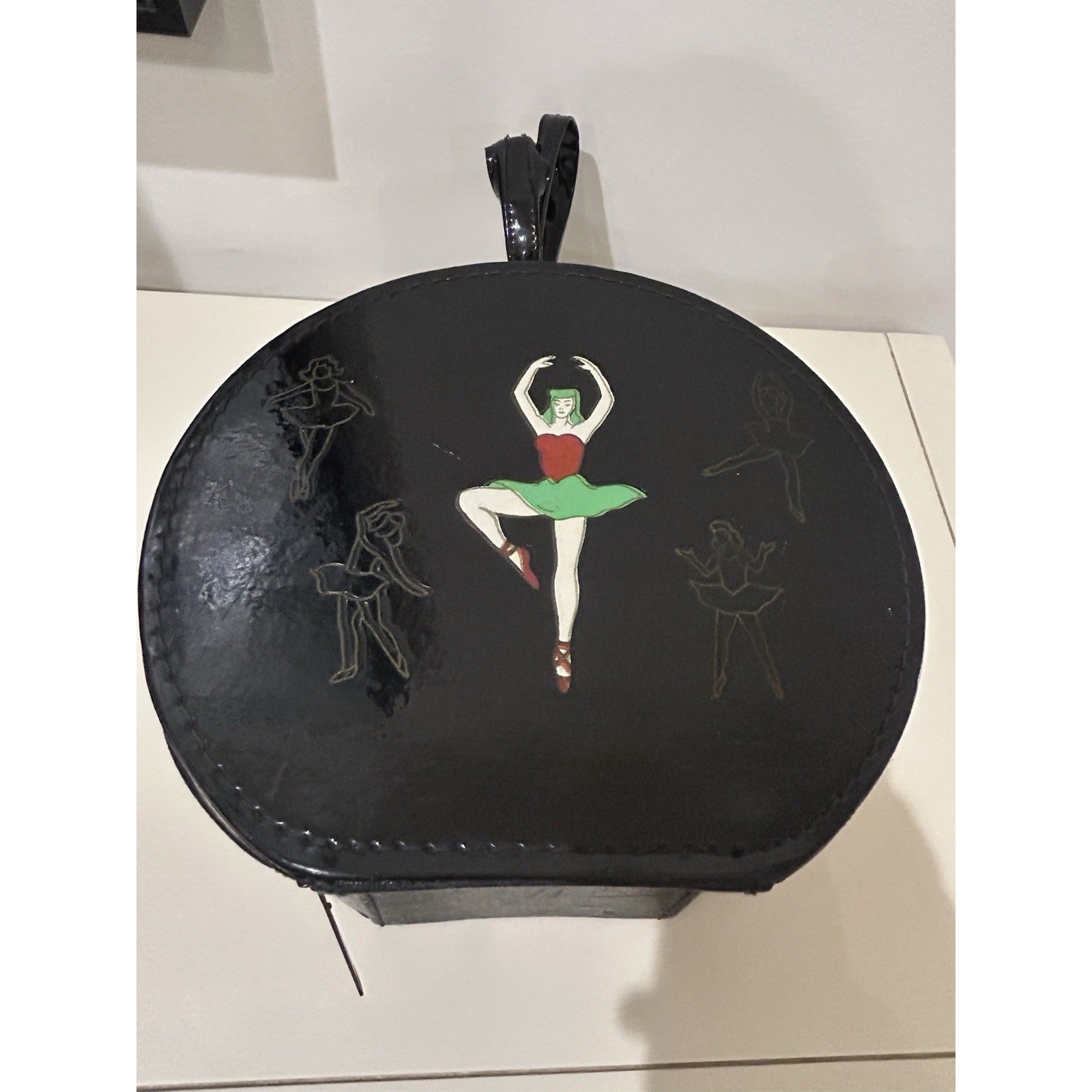 Vintage 1950s Munro Ballet Dance Case Zip-O-Niter Black Ballerina AS-IS