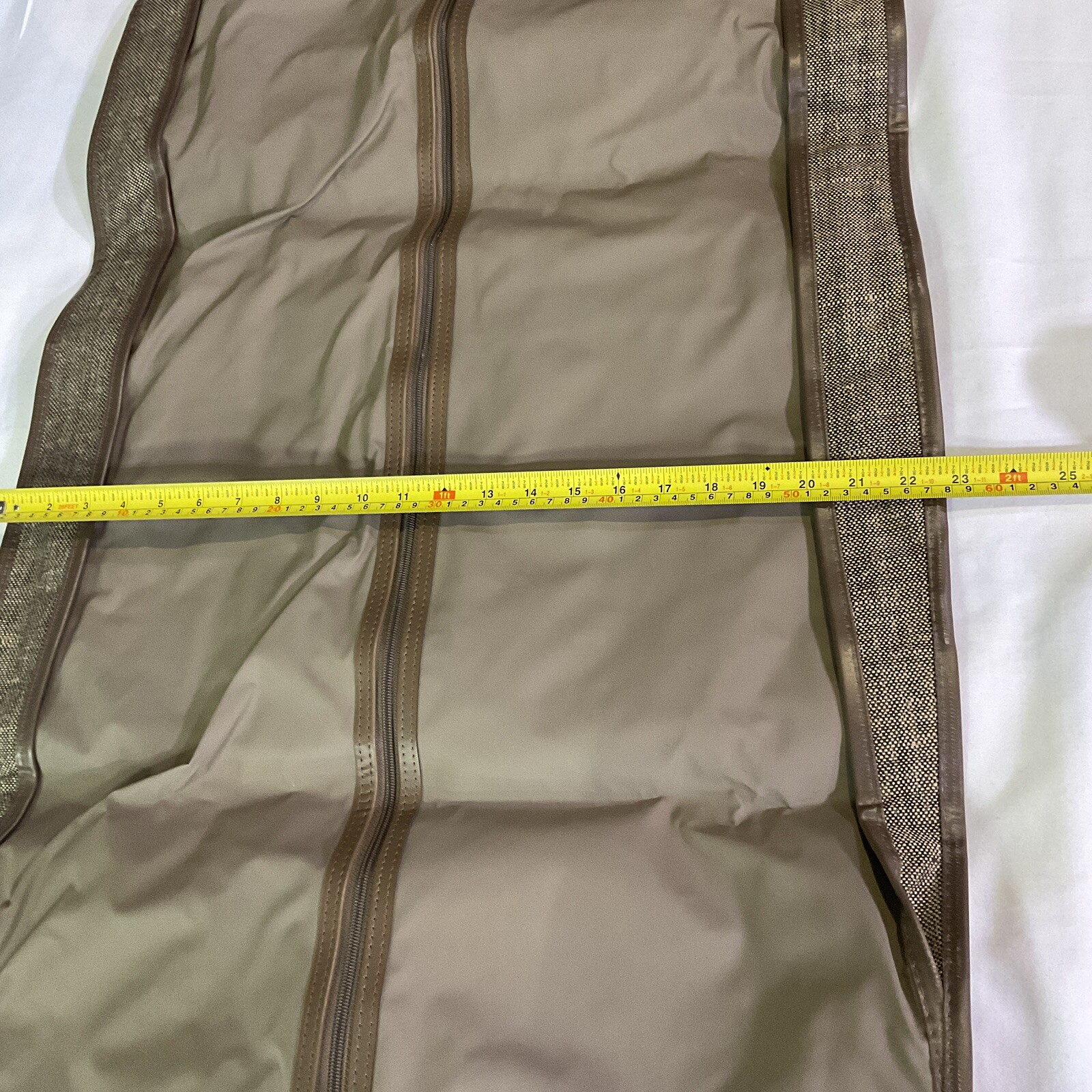VTG 80’s Oscar De La Renta Tan Tweed Folding Garment Bag Designer Luggage NWT
