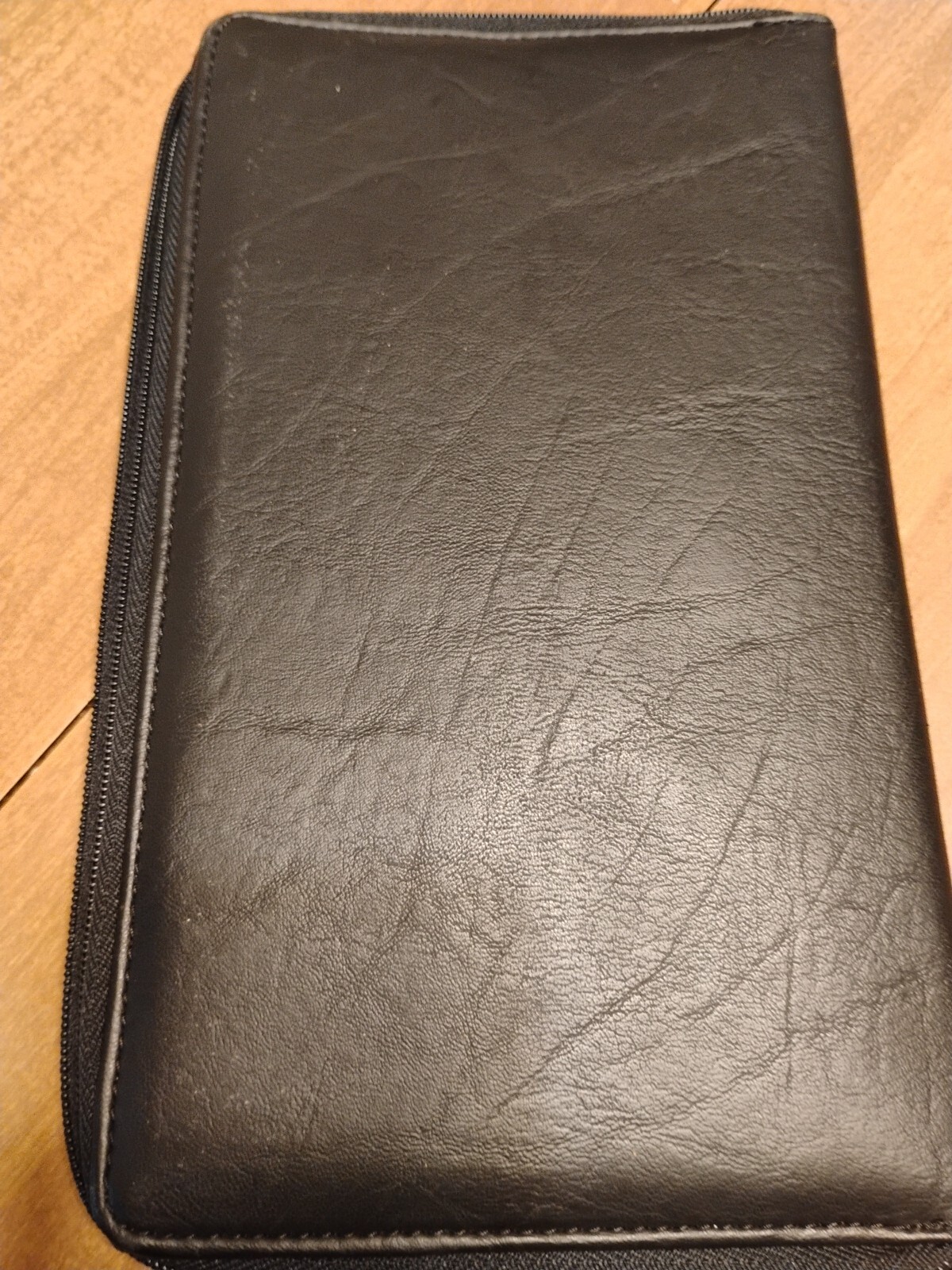 Vintage Delta Vacations Travel Case Black Leather Zipper Close Unique USA Nice