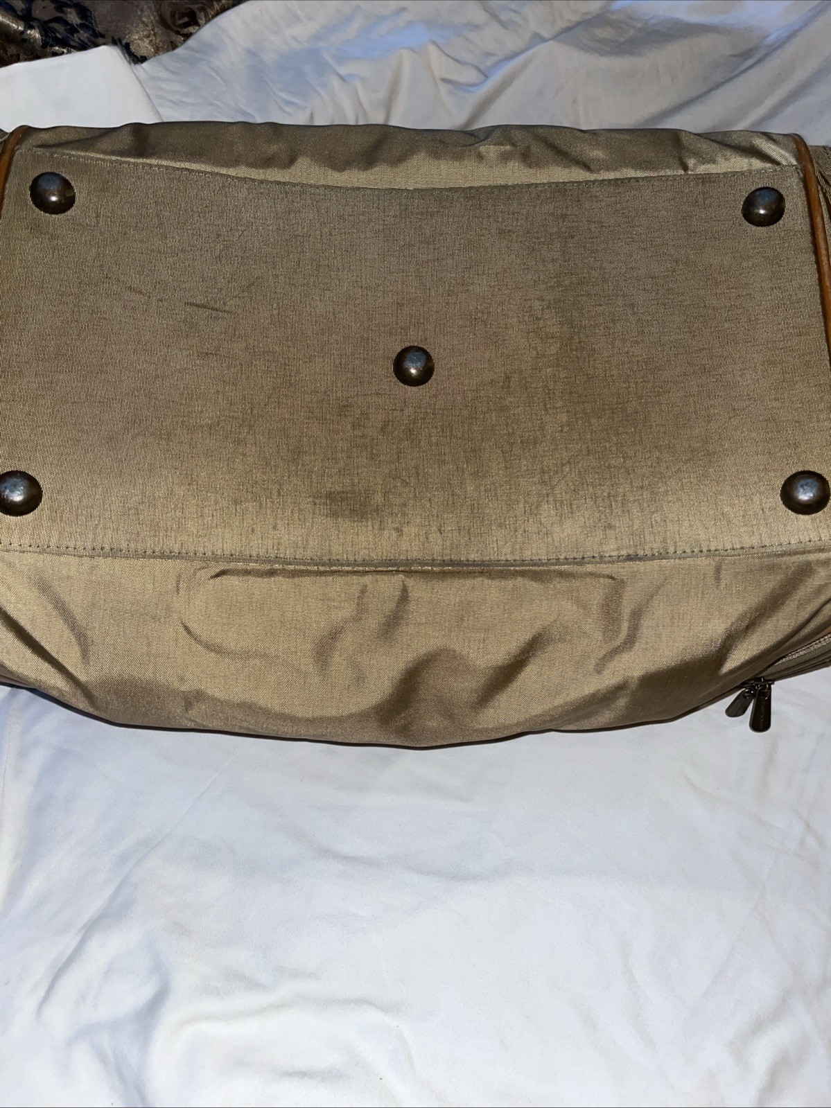 Vintage Hartmann Packcloth Club Bag- Khaki-Conveniently Lightweight 20” Duffle