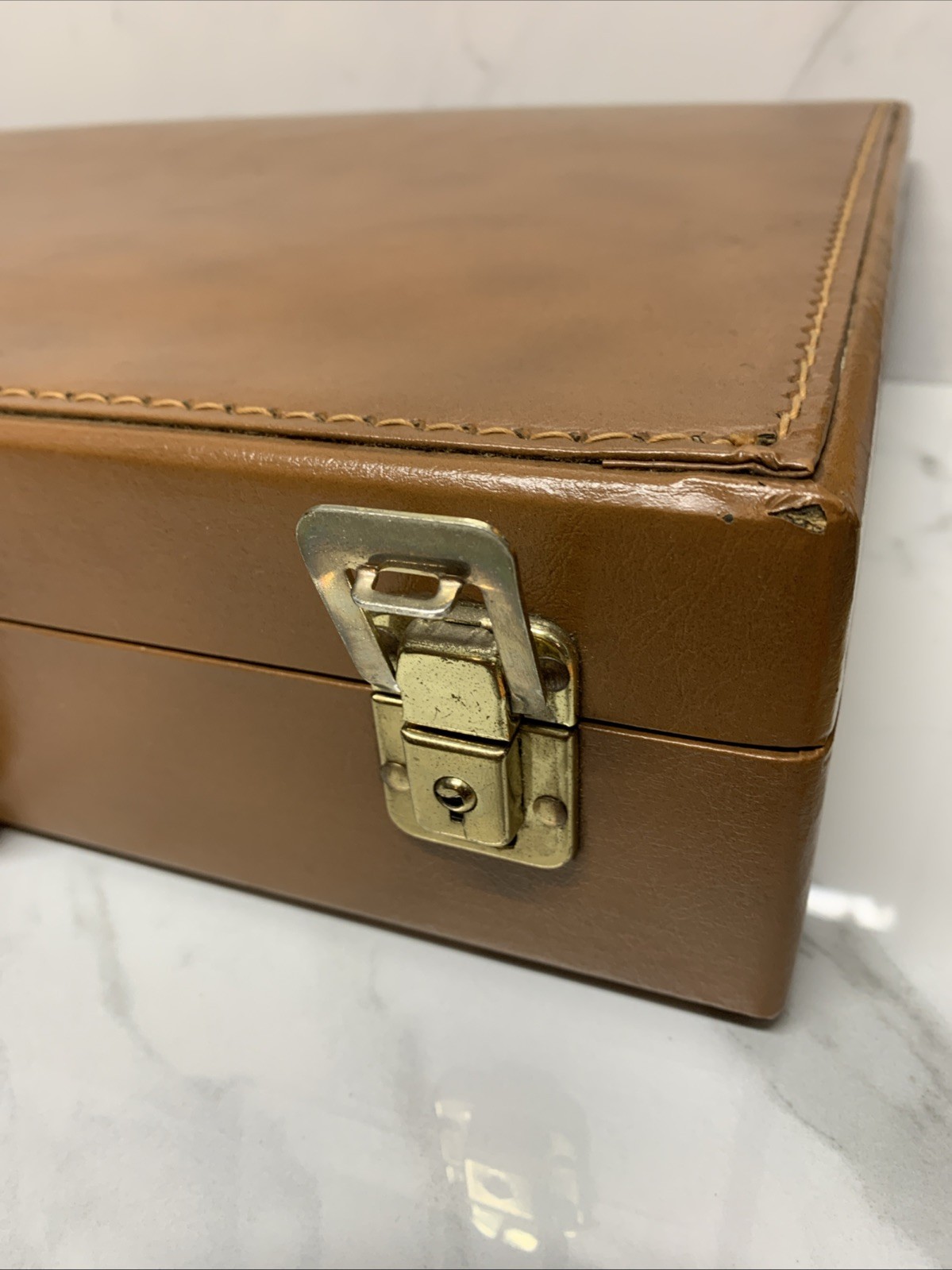 MS GINN & Co Light Brown Leather Briefcase US Government Issued