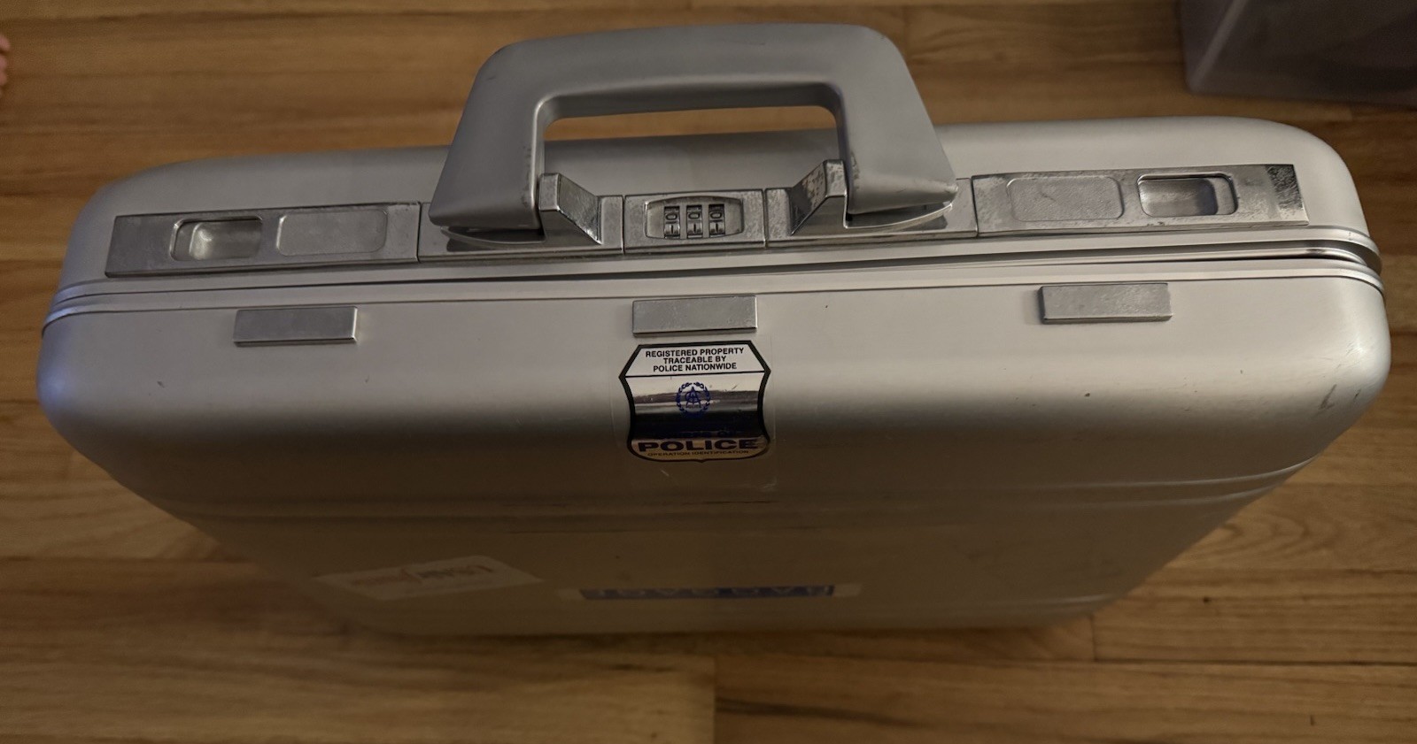 Vtg Police Chief 80s Space Age Aluminum Briefcase w/ Combo Lock Folder Binder