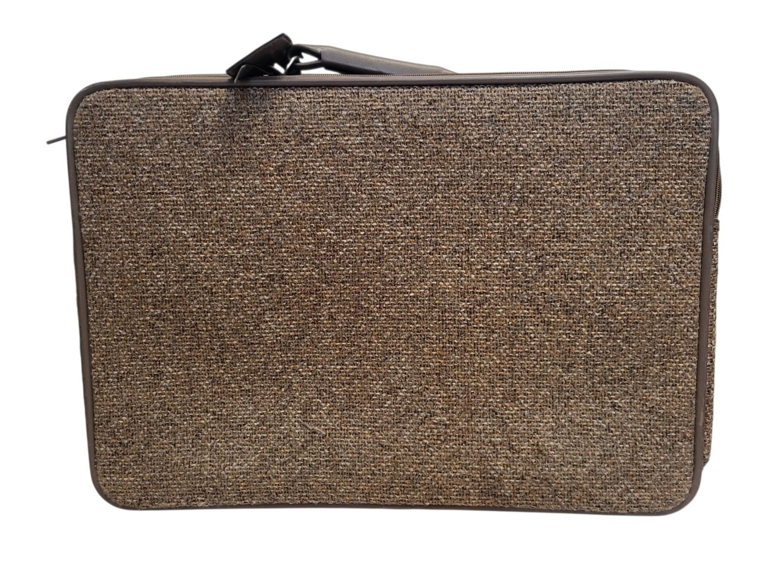 Vintage Jordache Jeans Suitcase Brown Tweed Soft Luggage 1970s 1980s Travel Bag