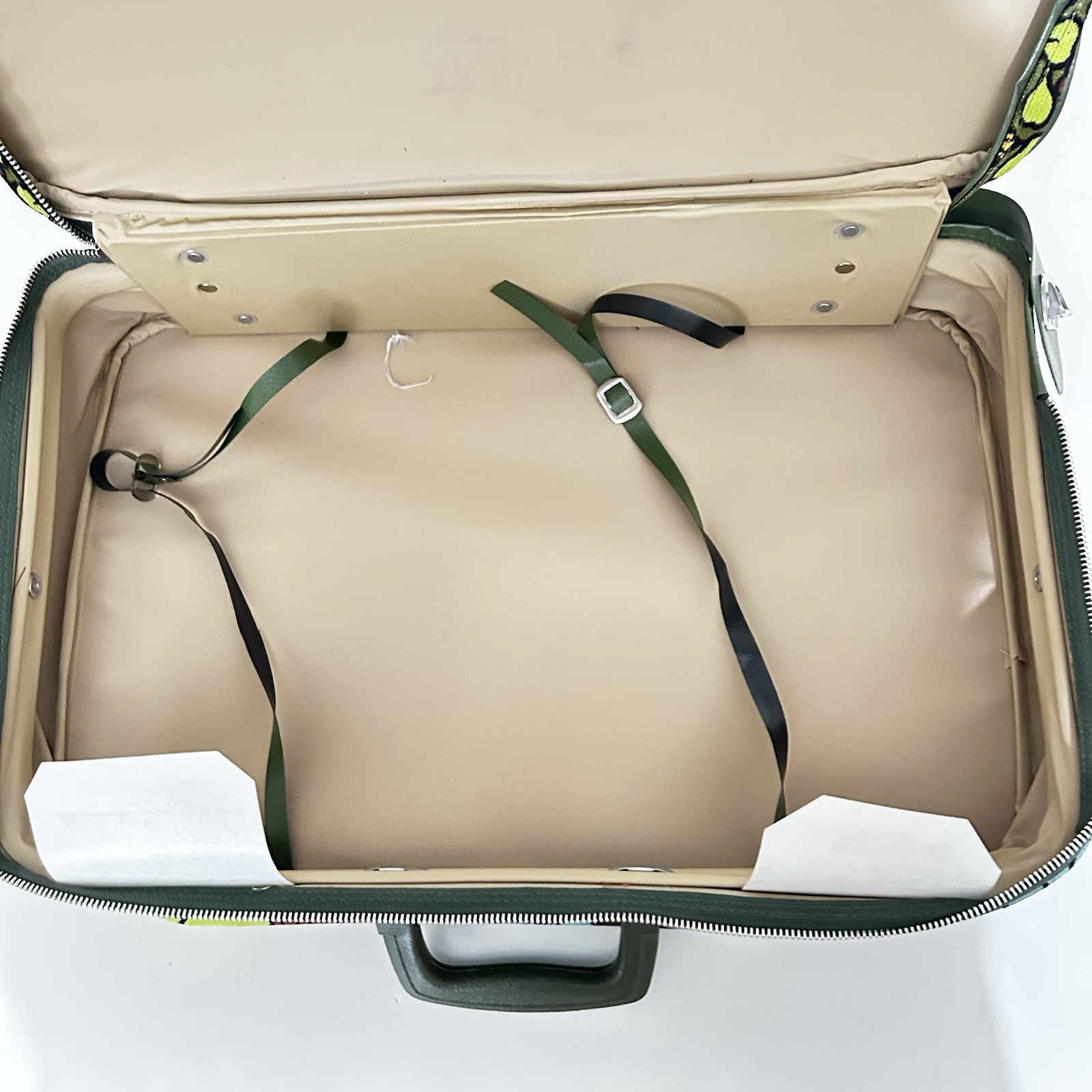 Vintage Bantam Travelware canvas suitcase mod pattern, 1960s or 1970s