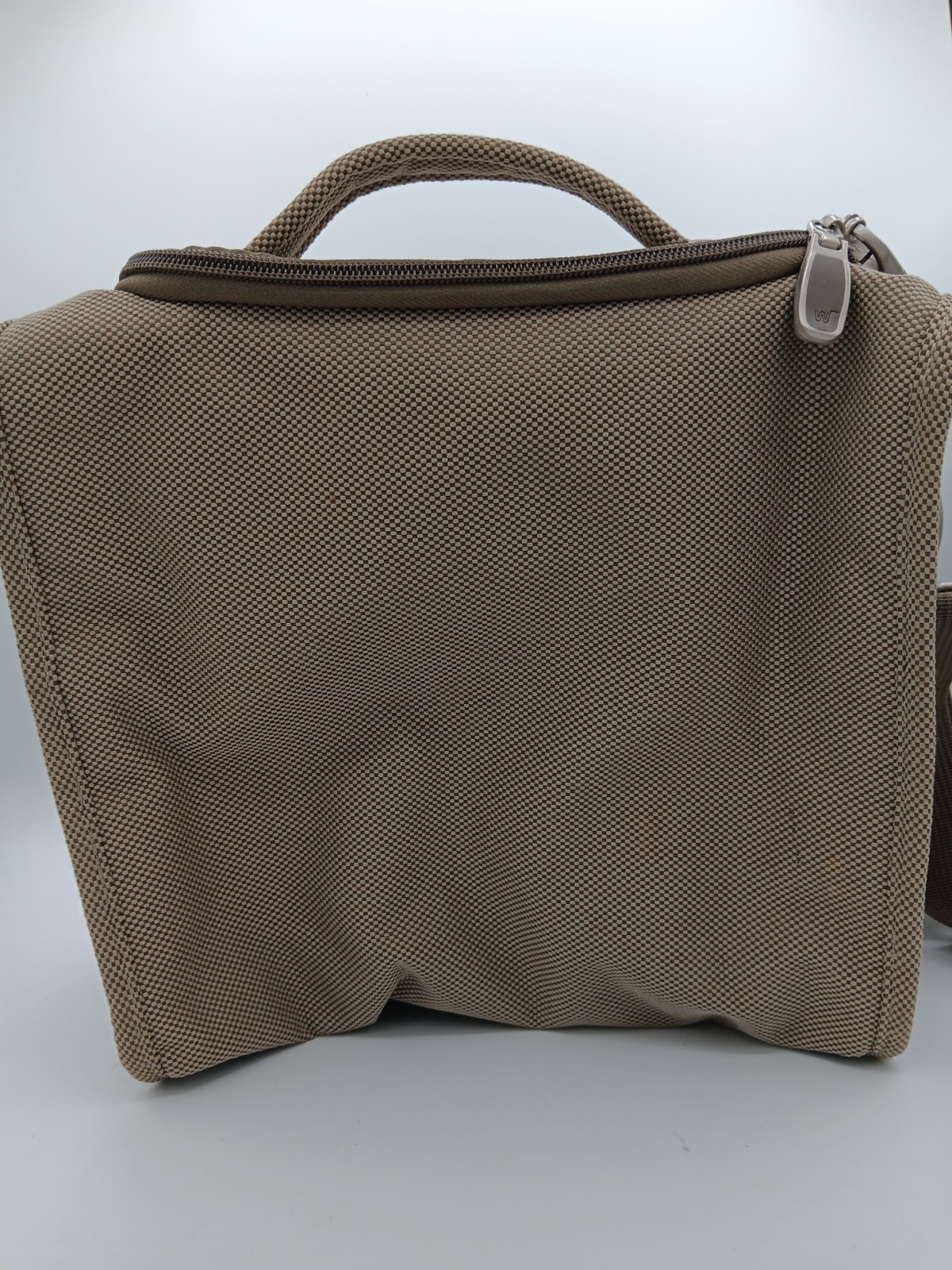 World Round Canvas Travel Shoulder/Crossbody Locking Bag Tan
