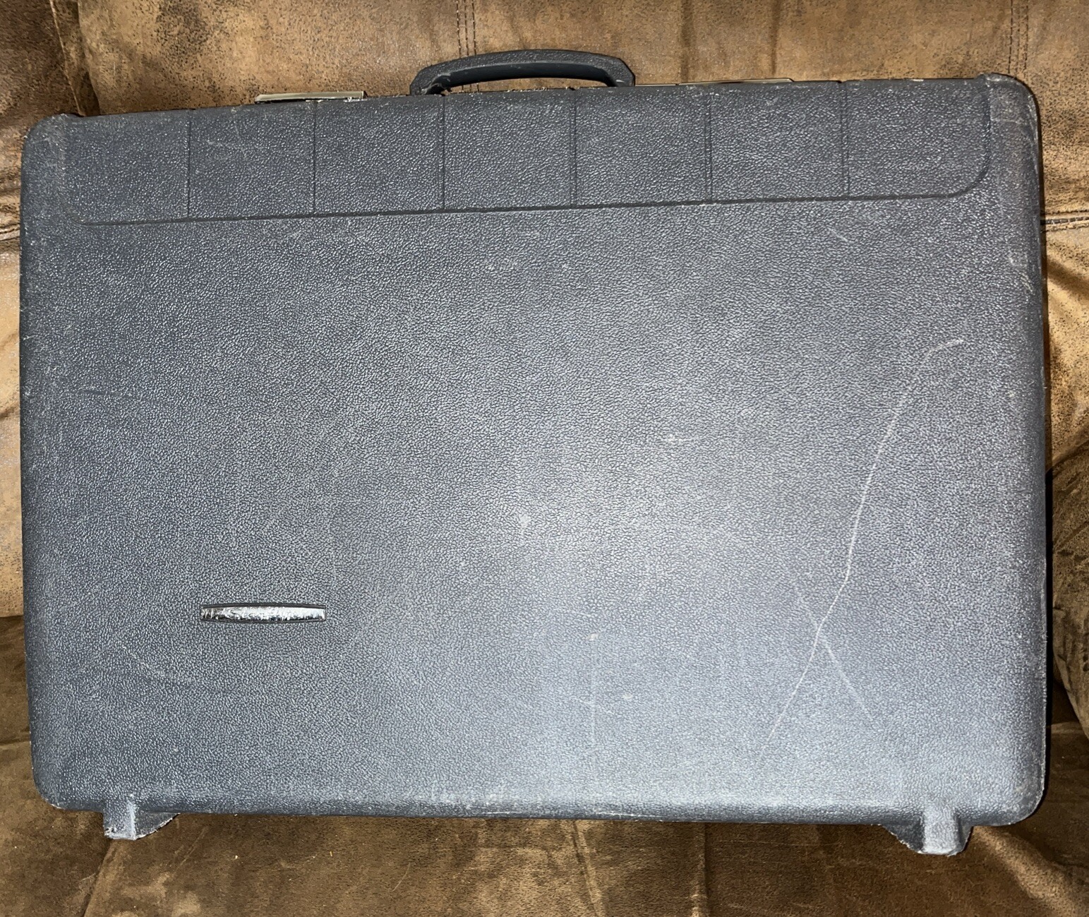 Starflite Molded Luggage 2- Suiter CHARCOAL vtg 1960s Mid Century Modern -No Key