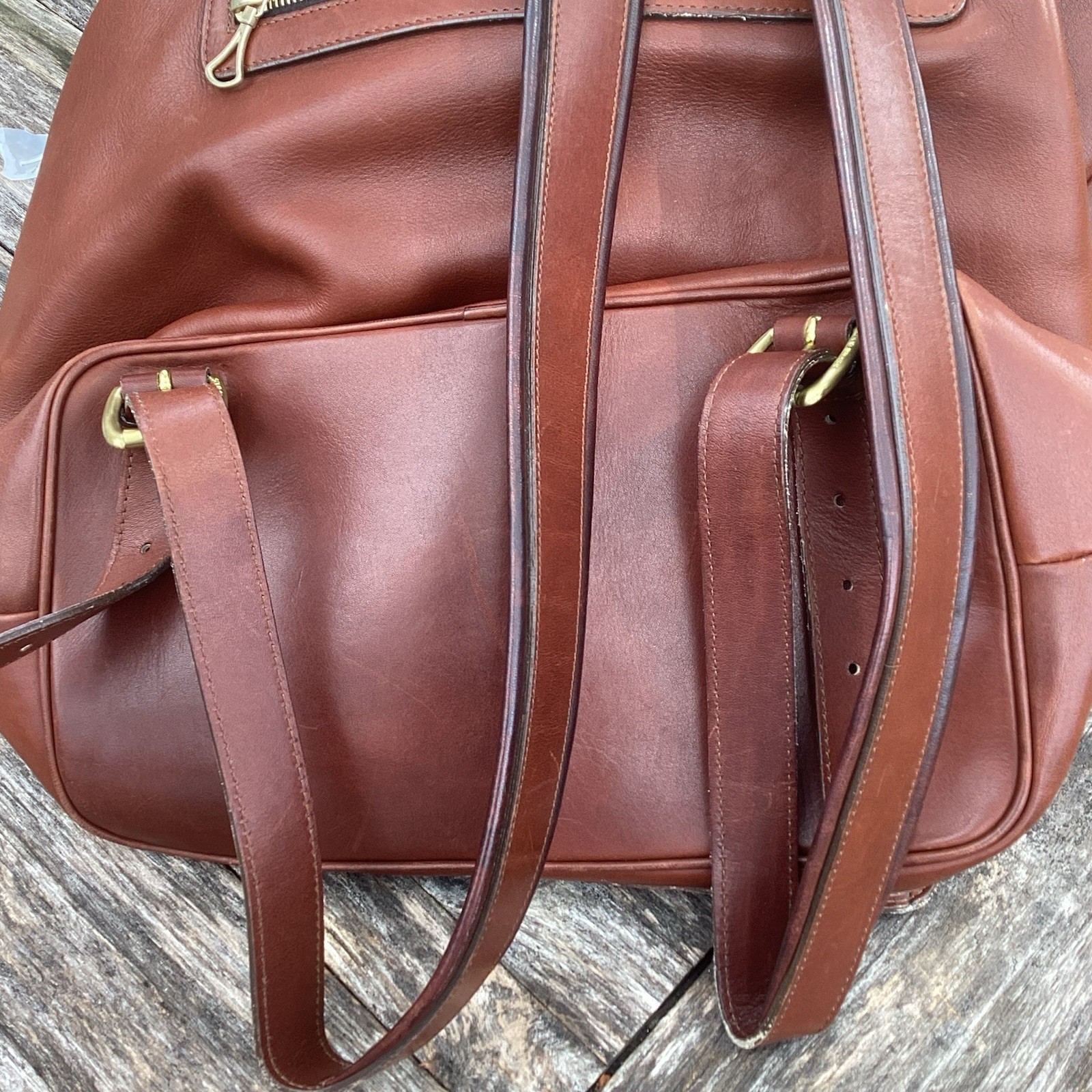 Cole Haan Vintage 90’s Brown Leather Backpack With Dust Bag