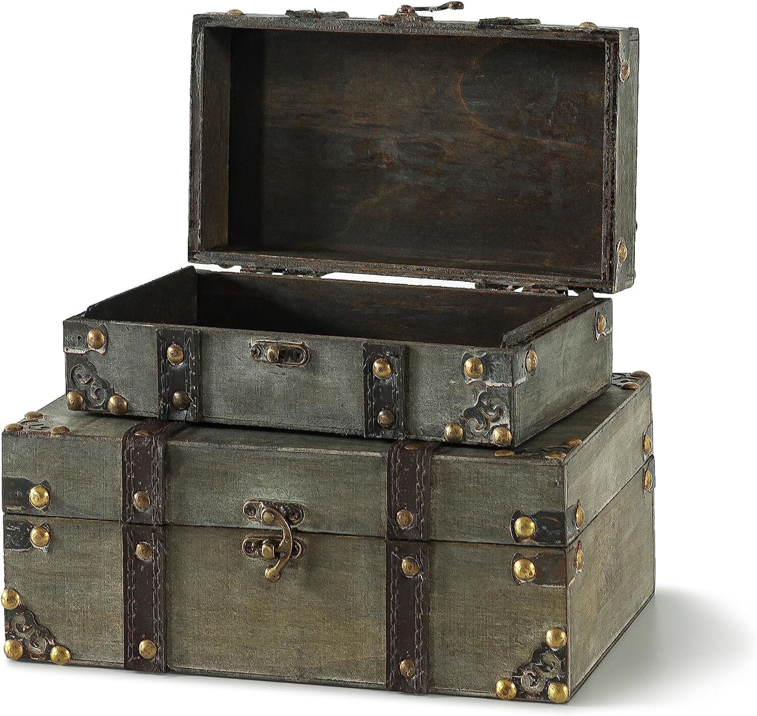 Maletas Decorativas Vintage Equipaje Caja De Almacenamiento Baul Antiguo 3 PCS
