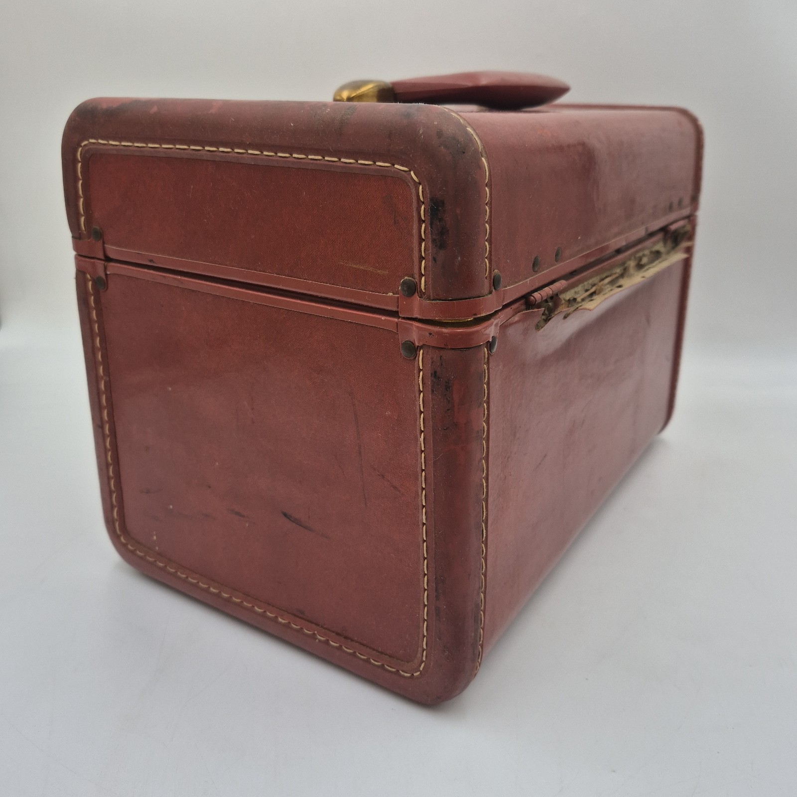 Vintage Samsonite Schwayder TRAIN CASE Streamlite 4612 Brown Luggage No Key