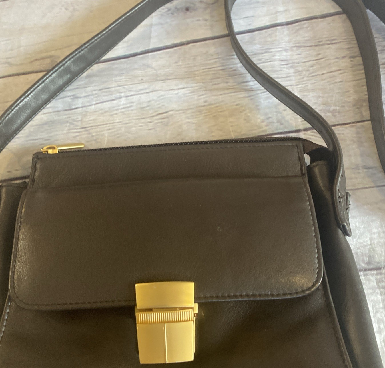 Vintage Samsonite Crossbody Bag Travel Unisex Locking Zipper Brown Buckle Lined