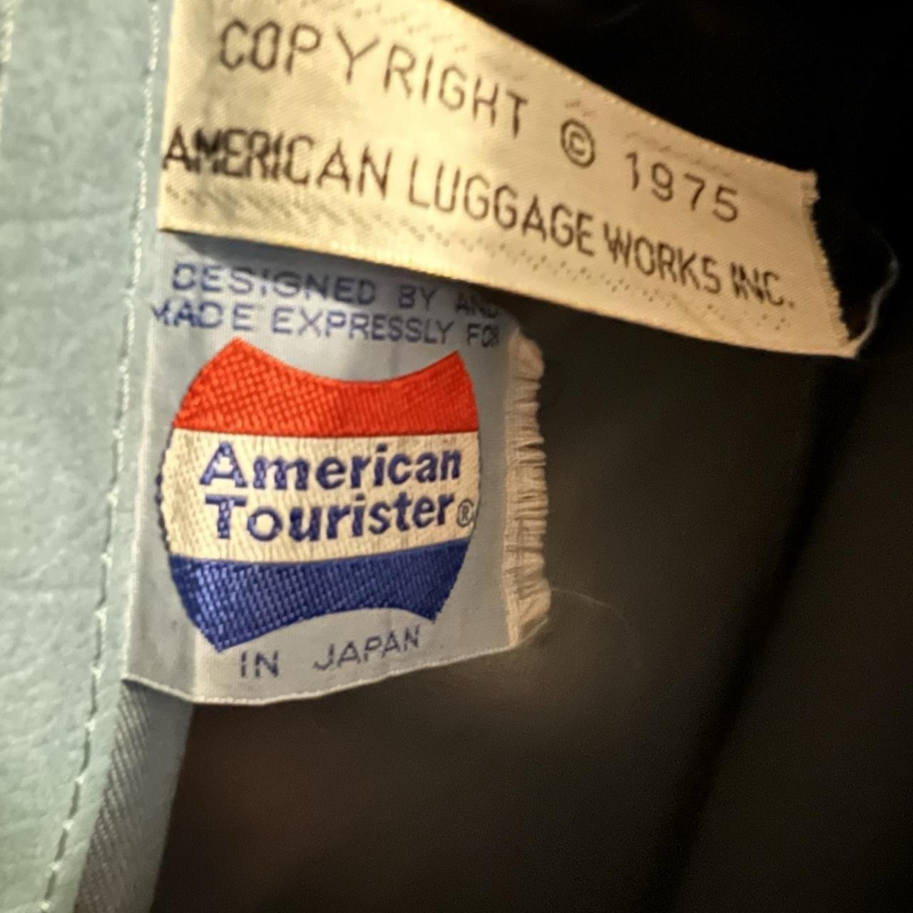 Vintage American Tourister Carry-on Overnight Bag Light Blue Vinyl Classic Lug