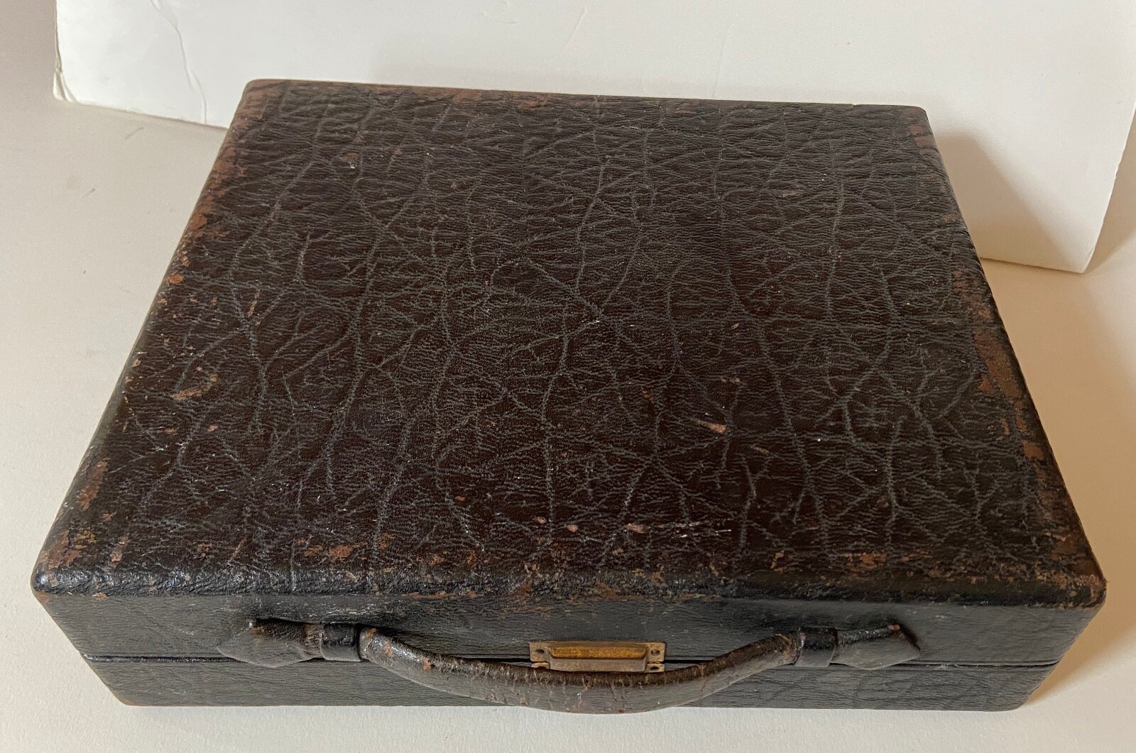 Vintage Train Case Luggage for Cosmetics Embossed Faux Crocodile Circa 1940s?