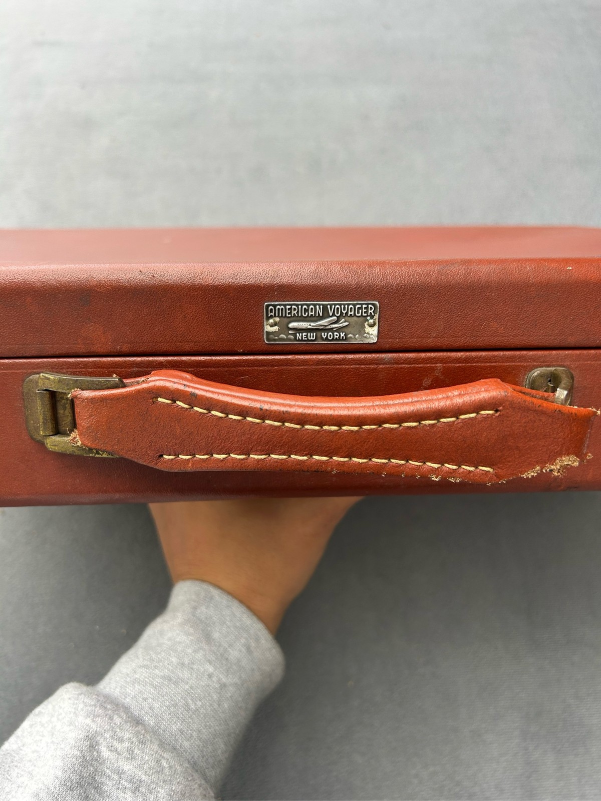Brown Leather American Voyager Briefcase Attache Laptop Bag