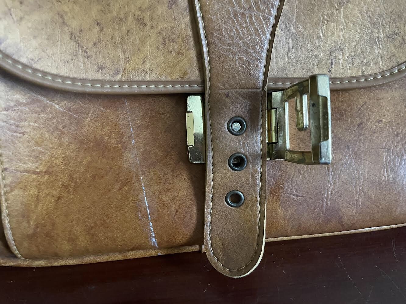 Vintage INVICTA Brown / Tan Leather Carry On Duffel Bag VTG