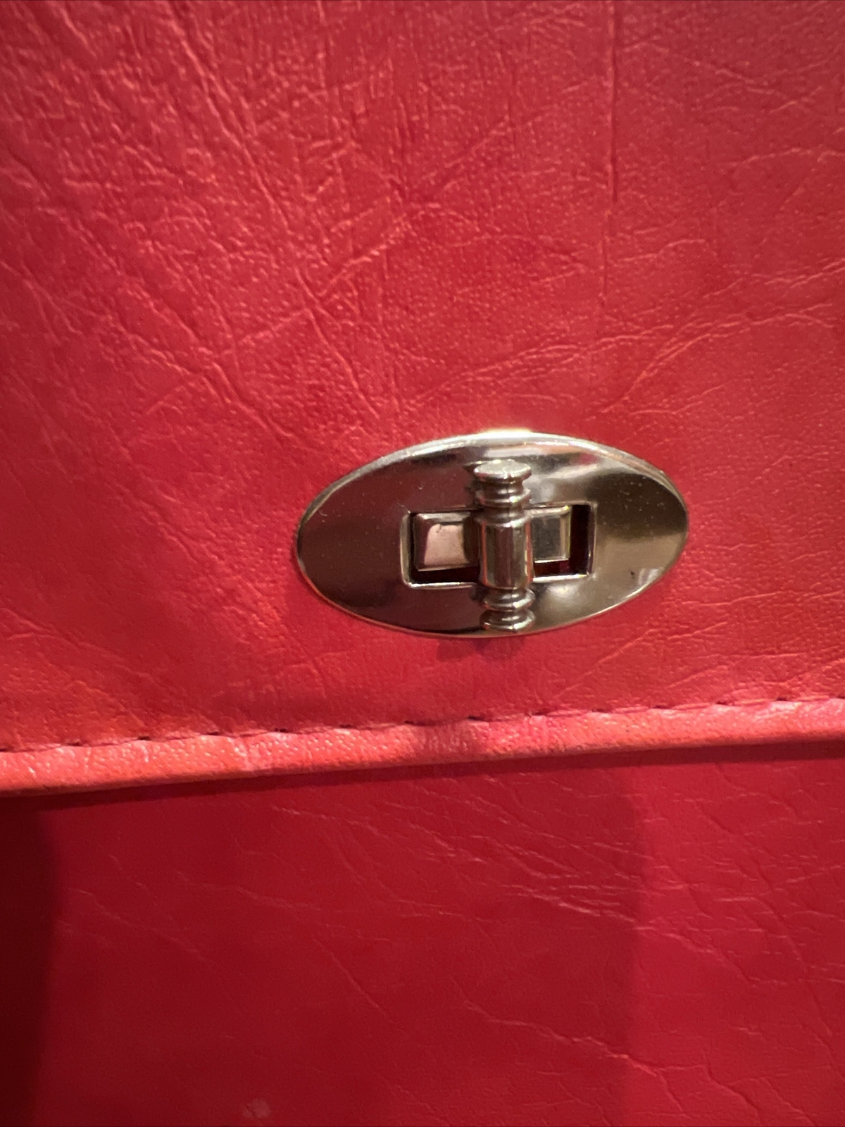 Vintage 1970s Red Leather Courier Carry On Luggage Document Laptop Bag