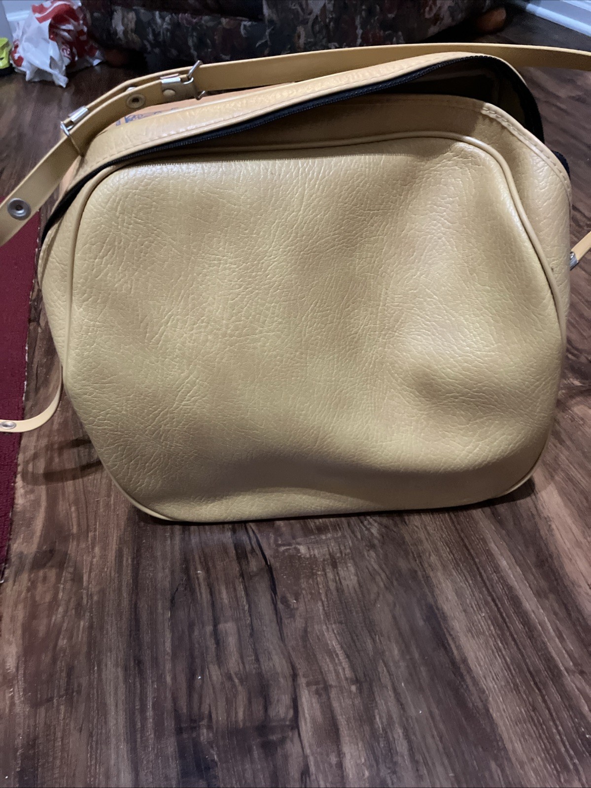 Butterscotch Tote US Luggage Corp Travel Bag One Stripe Carry On Series 5356 VTG