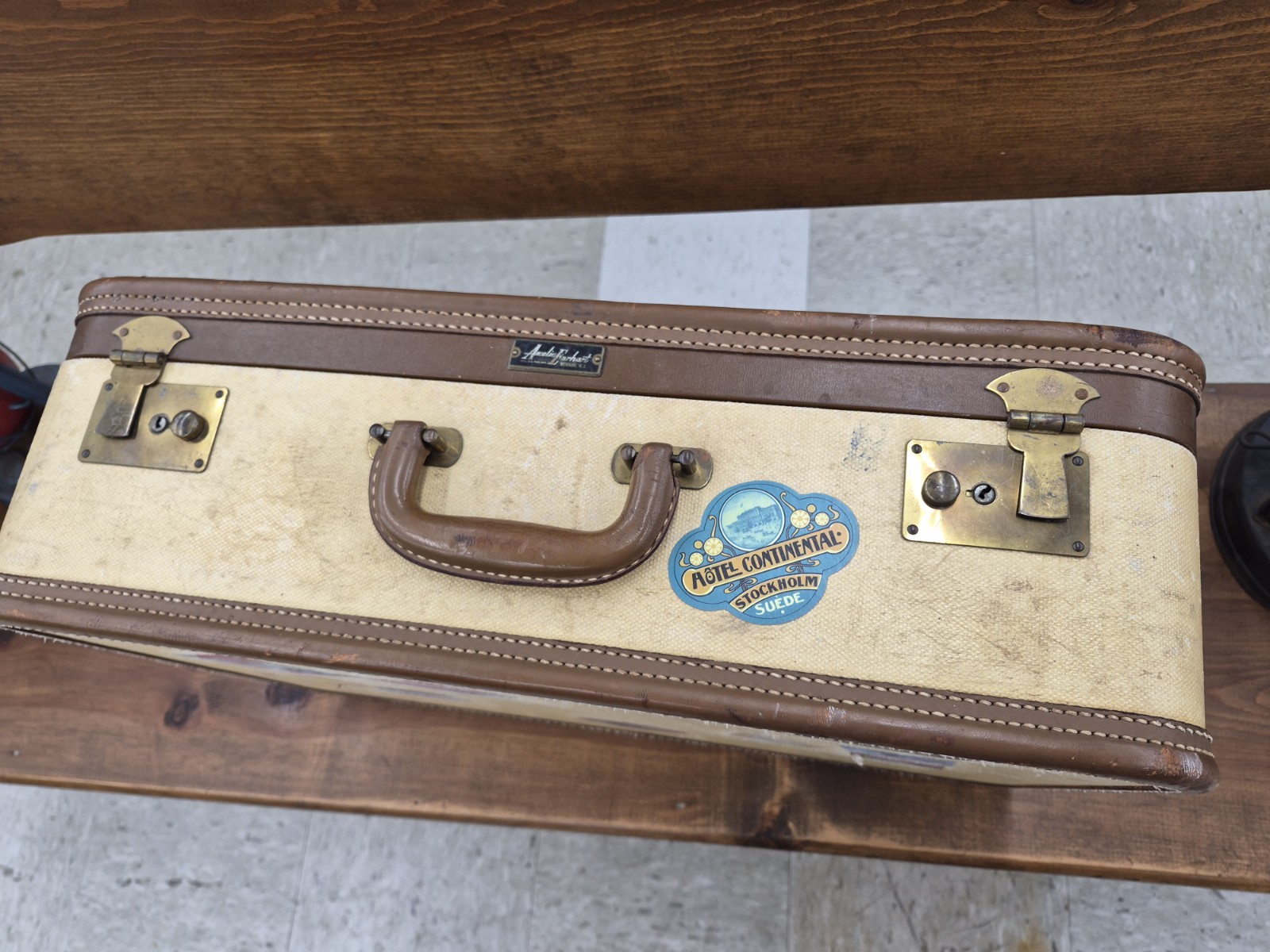 Vintage amelia earhart Travel Suitcase With Stickers