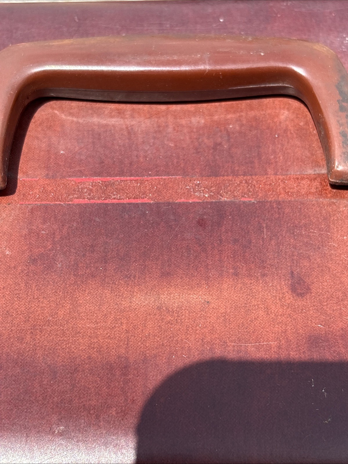Vintage Samsonite Train Travel Case Shwayder Bros Luggage Carry-On Brown Cognac