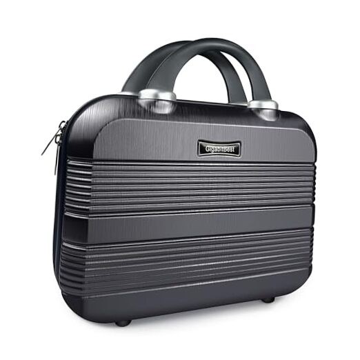 14 Inch Hard Shell Makeup Case, Mini Suitcase Vanity Case, Multi 14 inch Black