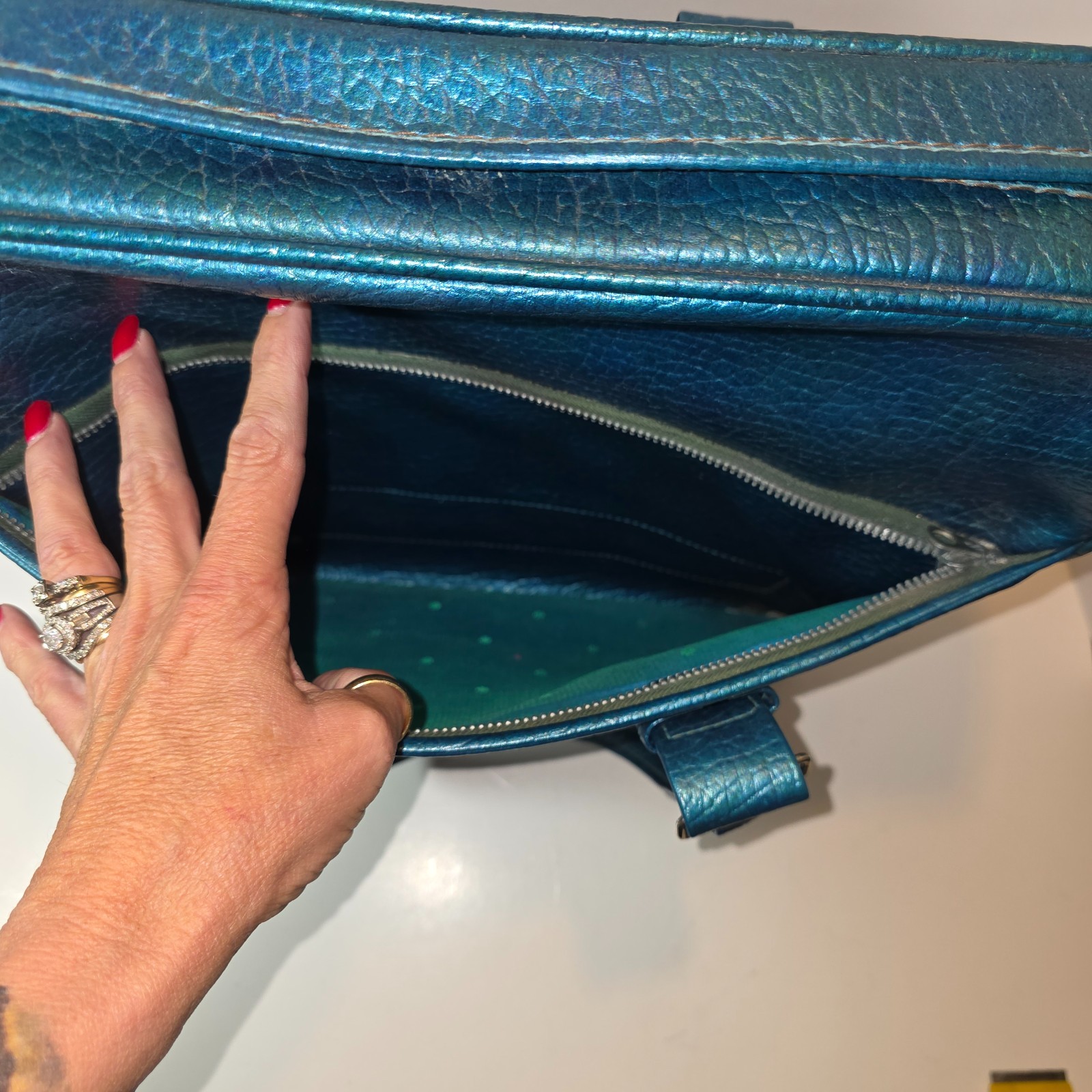 Vintage Samsonite Fashionaire Luggage “Handi Tote” Turquoise