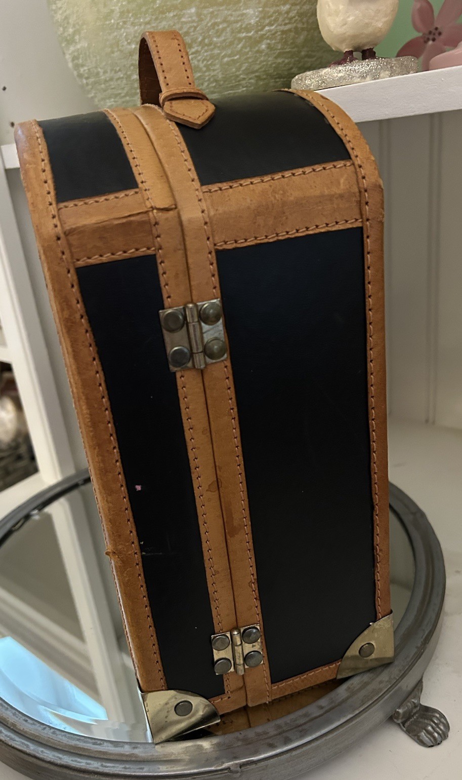 Vintage Leather Travel Case Stickers Doll Muffy? Luggage
