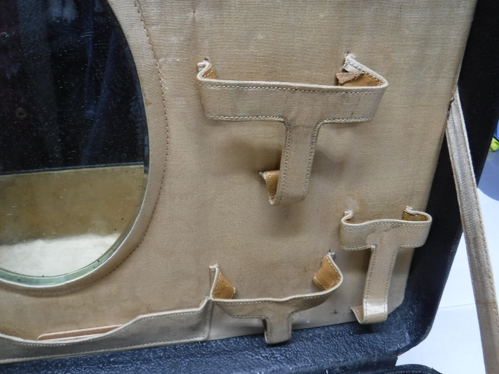 LUGGAGE SUITCASE VANITY CASE MIRROR GUNARD WHITE STAR NY TO LIVERPOOL 1930’S X1