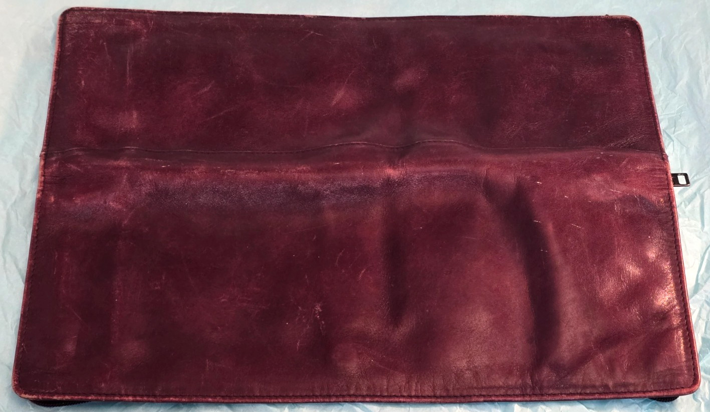 Lords Vintage Necktie Scarf Travel Case Carrier Patina! Supple Burgandy Leather!