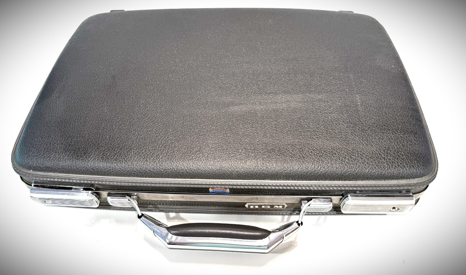 Vintage Dark Grey American Tourister Hardshell Thinline Briefcase W/Key *5g