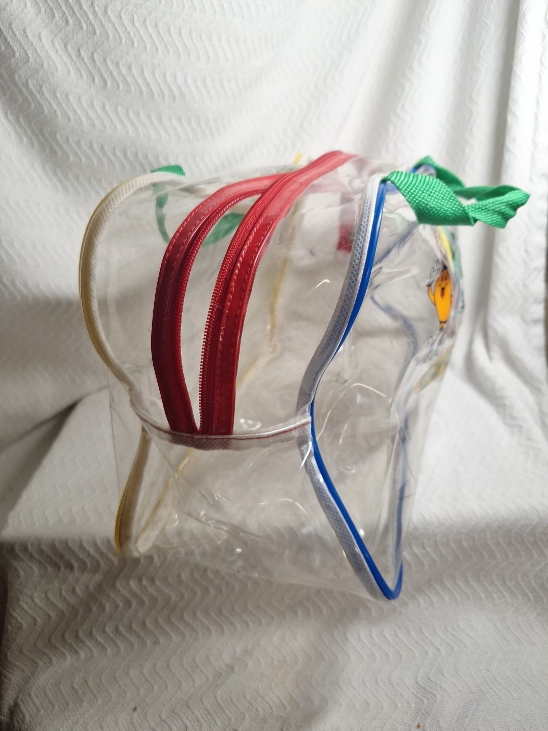 VTG Clear See Through Crayola Crayon Duffle Bag Tote Luggage Carry On 1990s E6